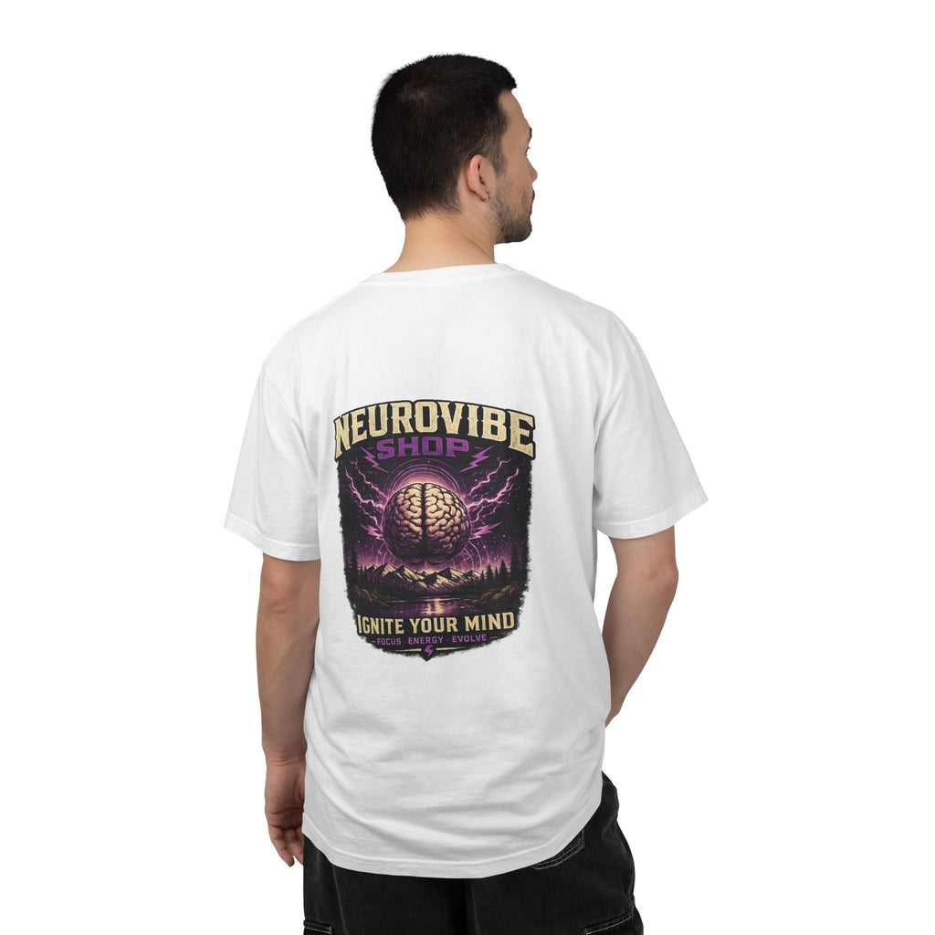 NeuroVibe Shop Ignite Your Mind T-Shirt | Purple Lightning Brain Graphic Tee | Neurodiversity Awareness Shirt | ADHD Autism Mental Health Support Apparel