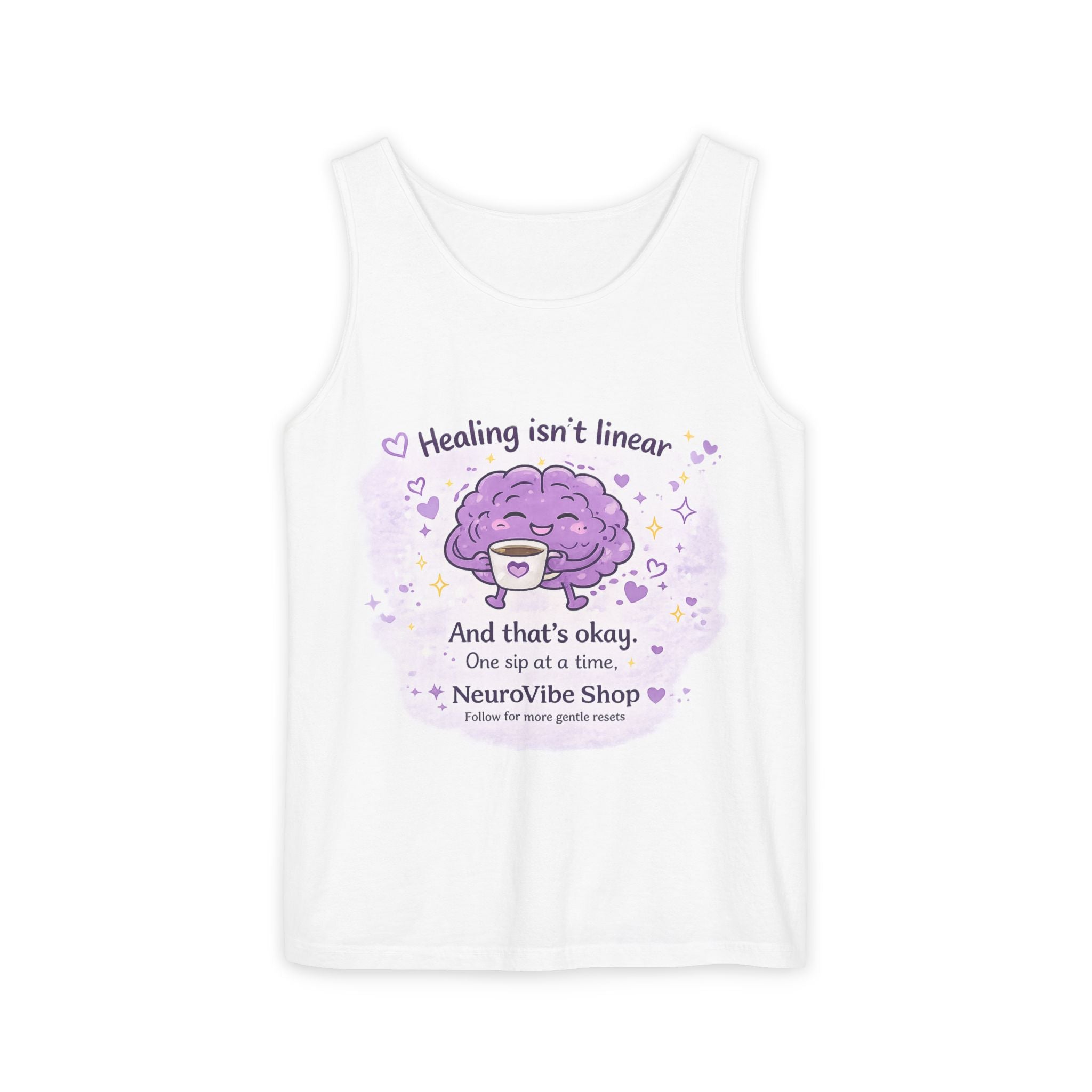 Healing Isn’t Linear Tank Top | Mental Health Awareness Shirt | NeuroVibe Shop™