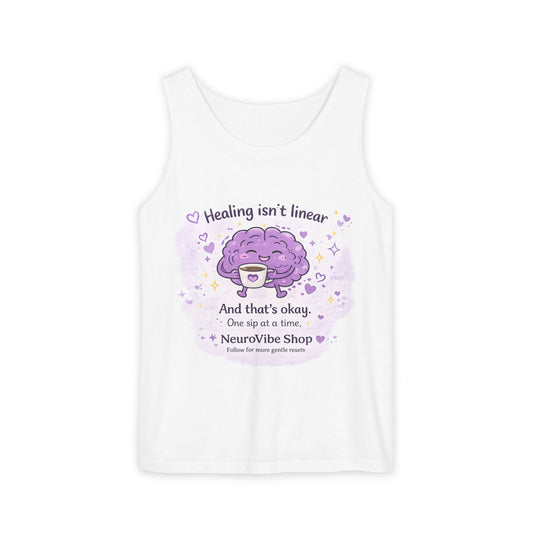 Healing Isn’t Linear Tank Top | Mental Health Awareness Shirt | NeuroVibe Shop™