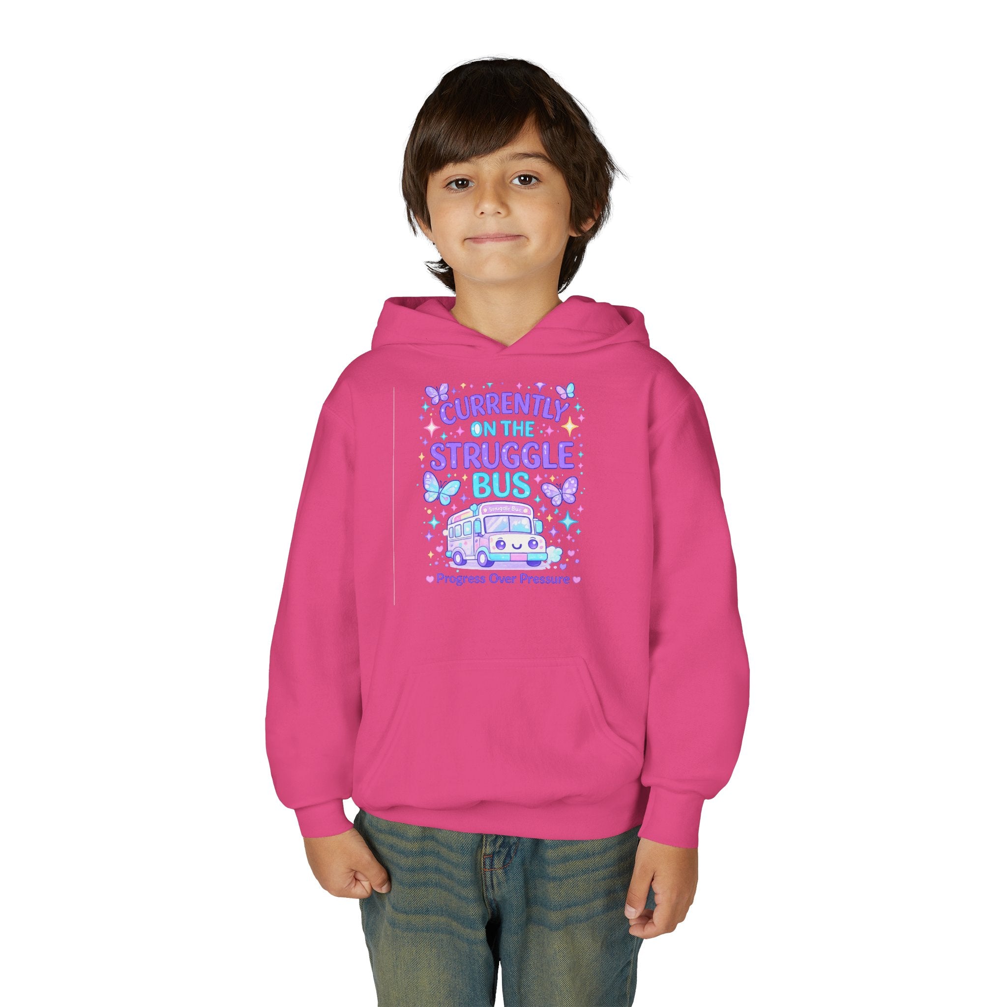 Currently on the Struggle Bus Youth Hoodie | NeuroVibe Shop™ Mental Health Awareness Hoodie