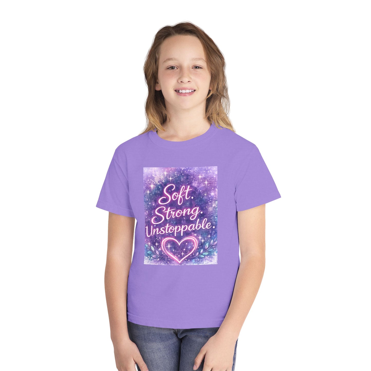 Soft Strong Unstoppable Kids T-Shirt | Positive Affirmation Tee | NeuroVibes 💜✨