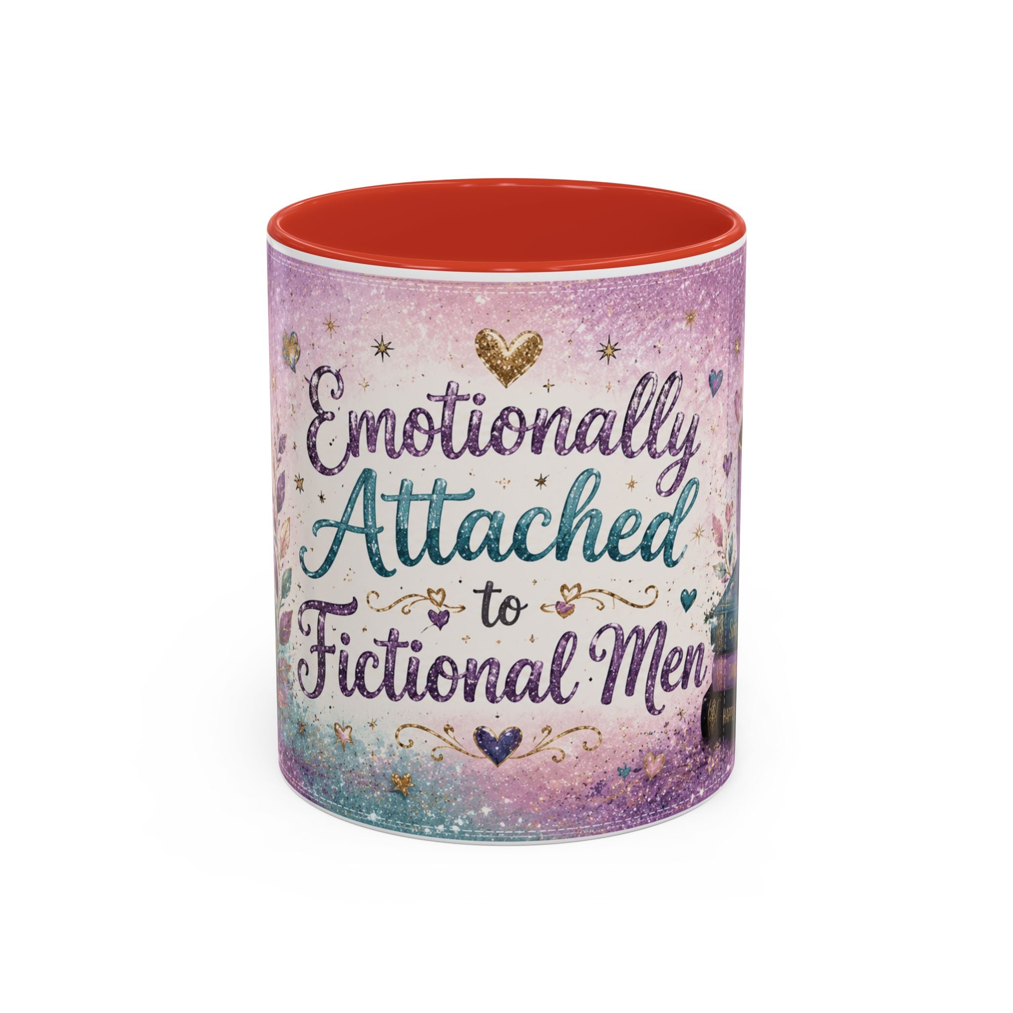 Emotionally Attached to Fictional Men Mug 💜 | Romance Reader Coffee Cup | NeuroVibe Shop™