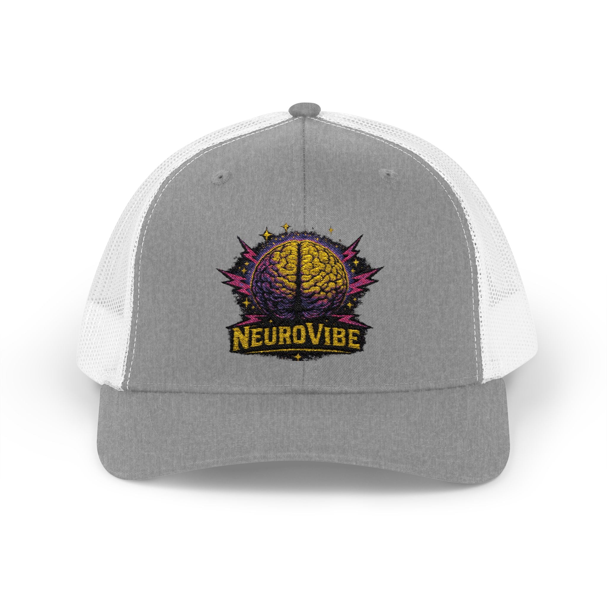 NeuroVibe Shop Retro Patch Hat – Purple Galaxy Mountain Logo Cap, Neurodiversity Awareness Hat, ADHD Autism Support Apparel, Vintage Outdoor Style Gift