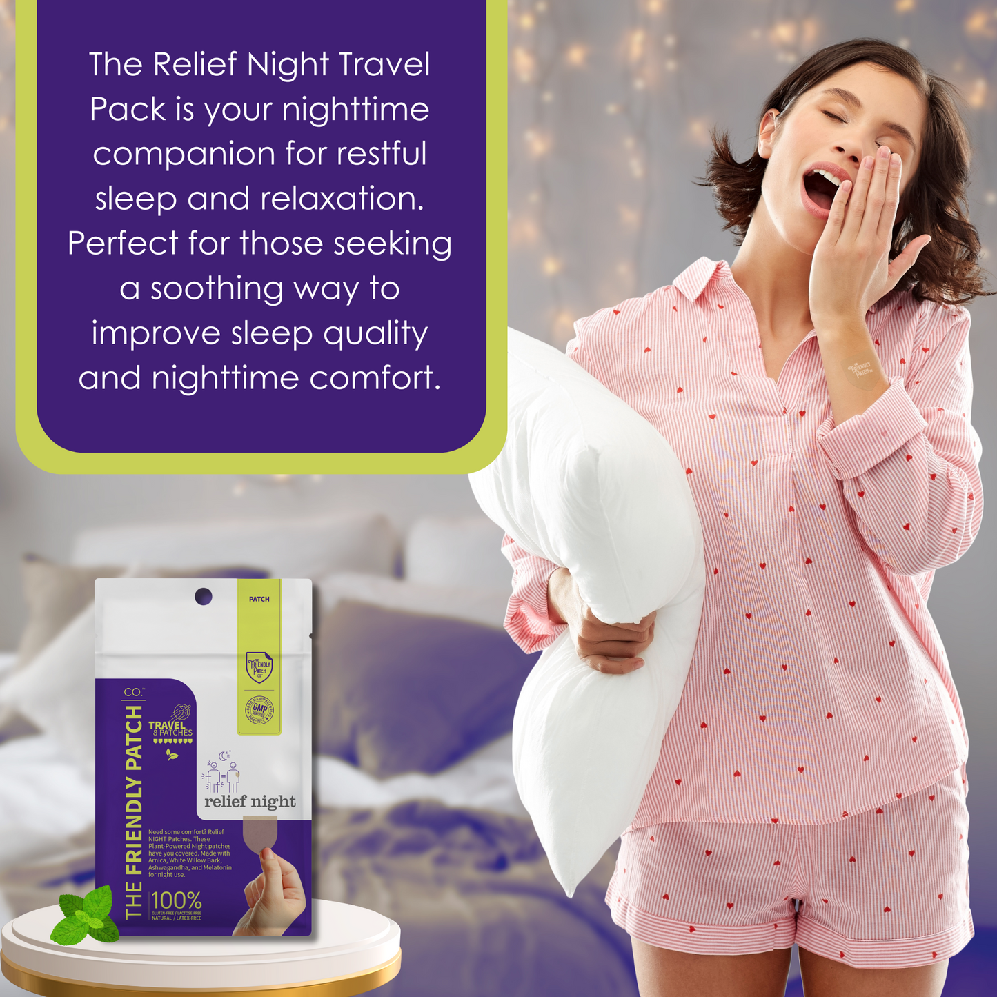 🌱Relief Night Patch - 8 pack Arnica, White Willow Bark, Melatonin for Soreness for sleep