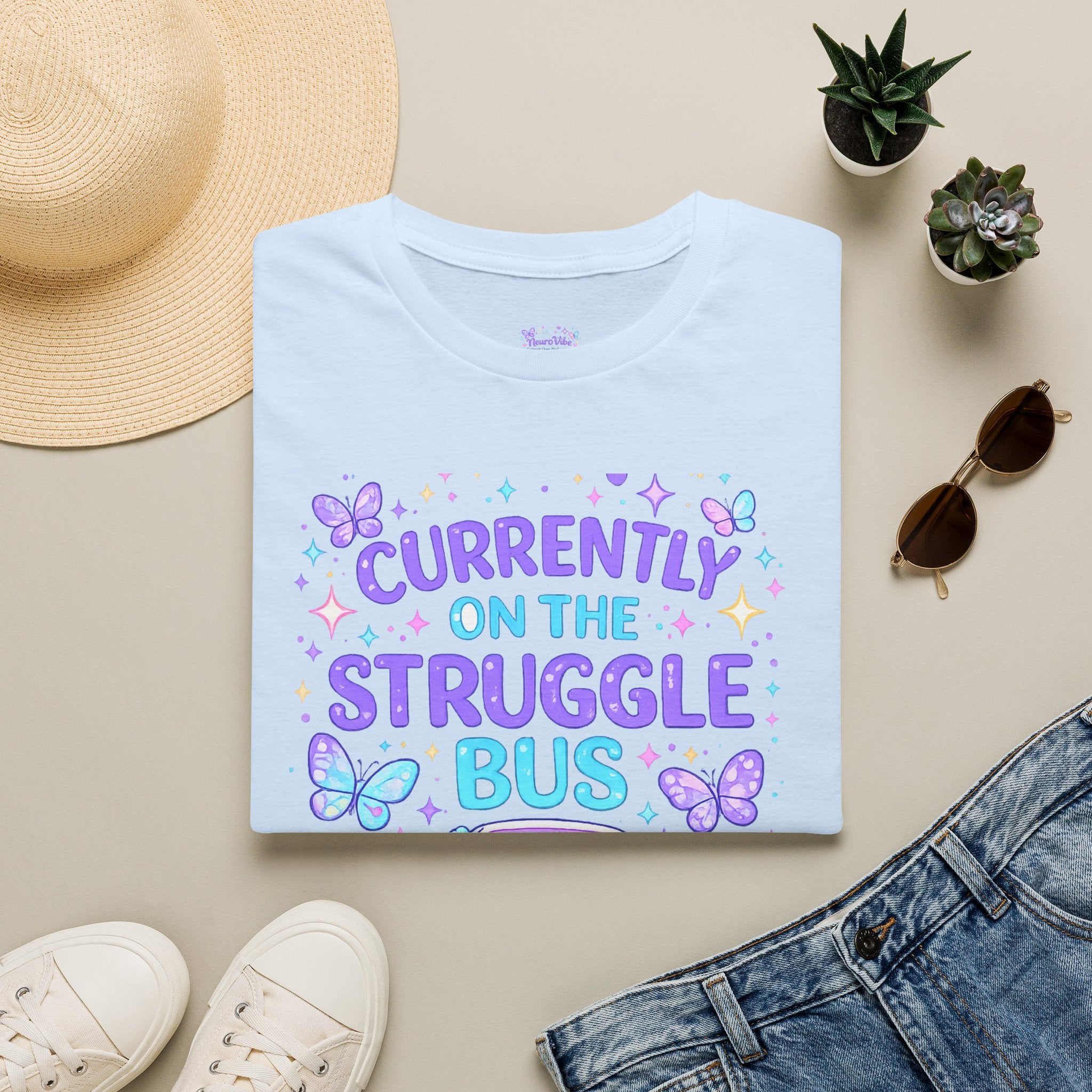 Currently on the Struggle Bus T-Shirt | Mental Health Awareness Tee | NeuroVibe Shop™