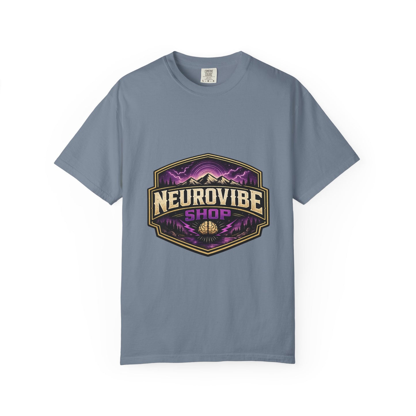 NeuroVibe Shop Ignite Your Mind T-Shirt | Purple Lightning Brain Graphic Tee | Neurodiversity Awareness Shirt | ADHD Autism Mental Health Support Apparel