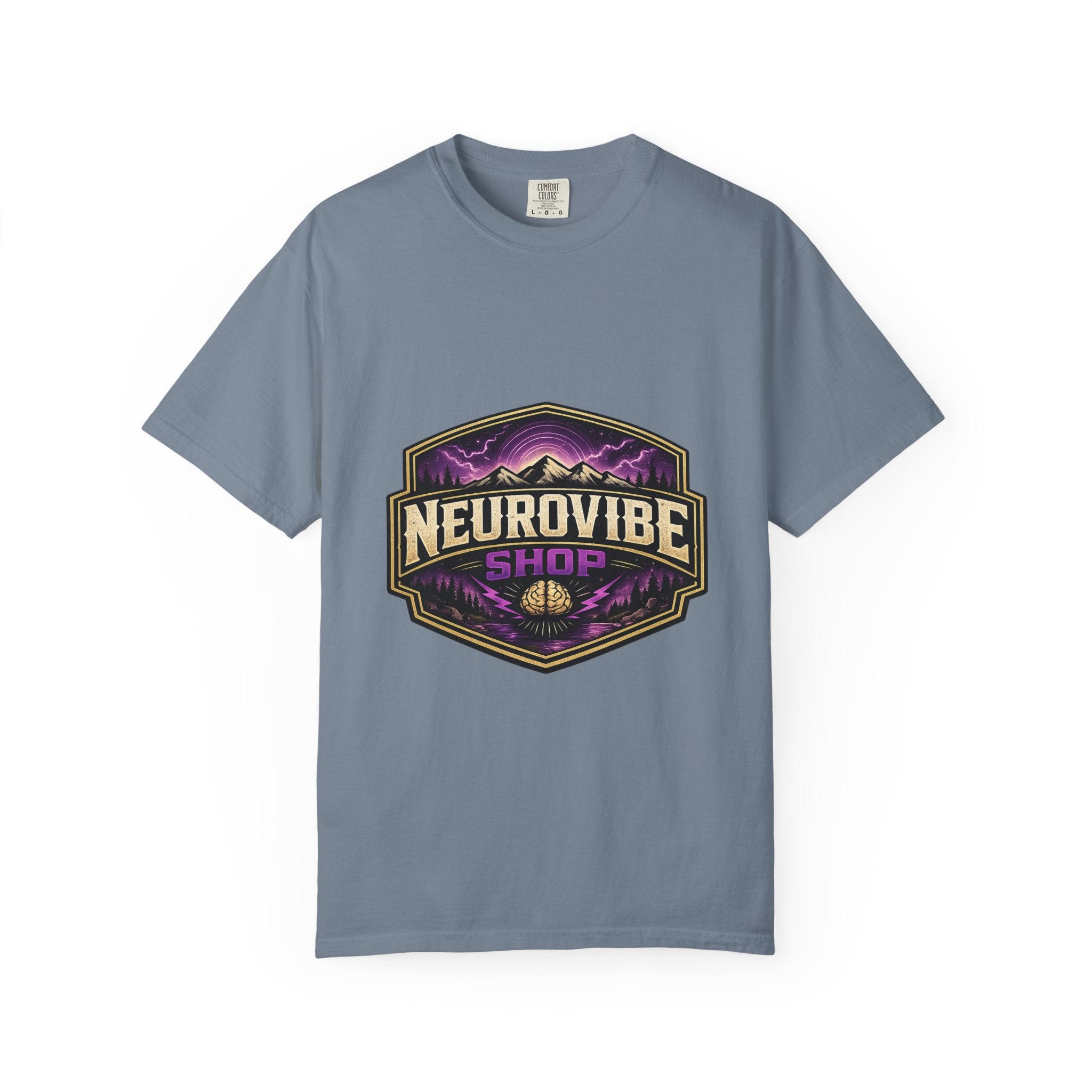NeuroVibe Shop Ignite Your Mind T-Shirt | Purple Lightning Brain Graphic Tee | Neurodiversity Awareness Shirt | ADHD Autism Mental Health Support Apparel