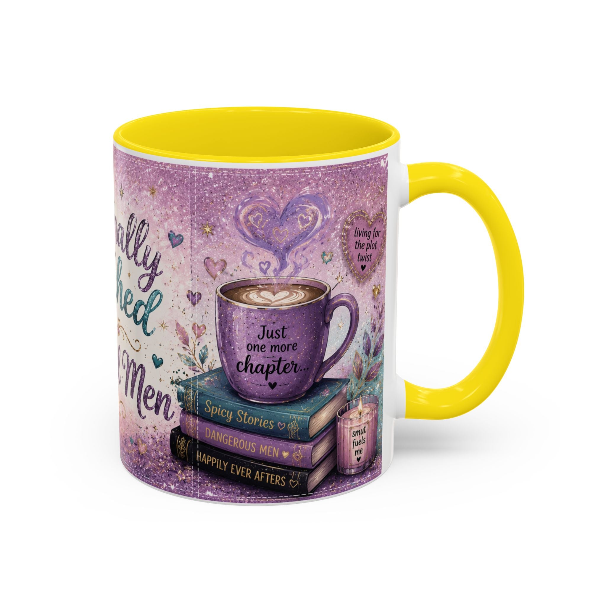 Emotionally Attached to Fictional Men Mug 💜 | Romance Reader Coffee Cup | NeuroVibe Shop™