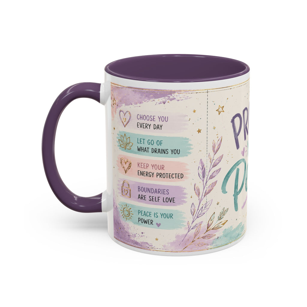 Protect Your Peace Mug ✨ | Pastel Self-Care Coffee Cup | NeuroVibe Shop™