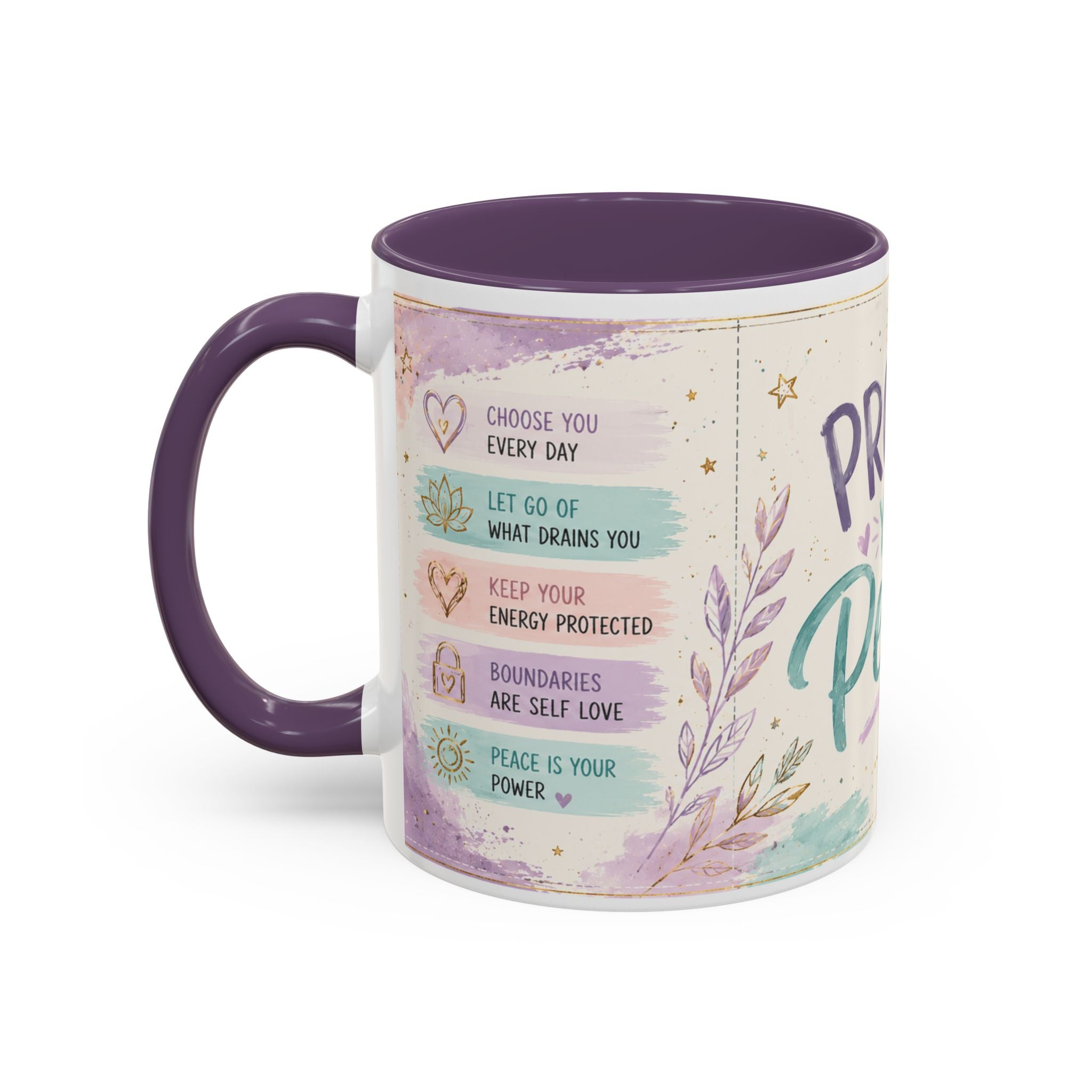 Protect Your Peace Mug ✨ | Pastel Self-Care Coffee Cup | NeuroVibe Shop™