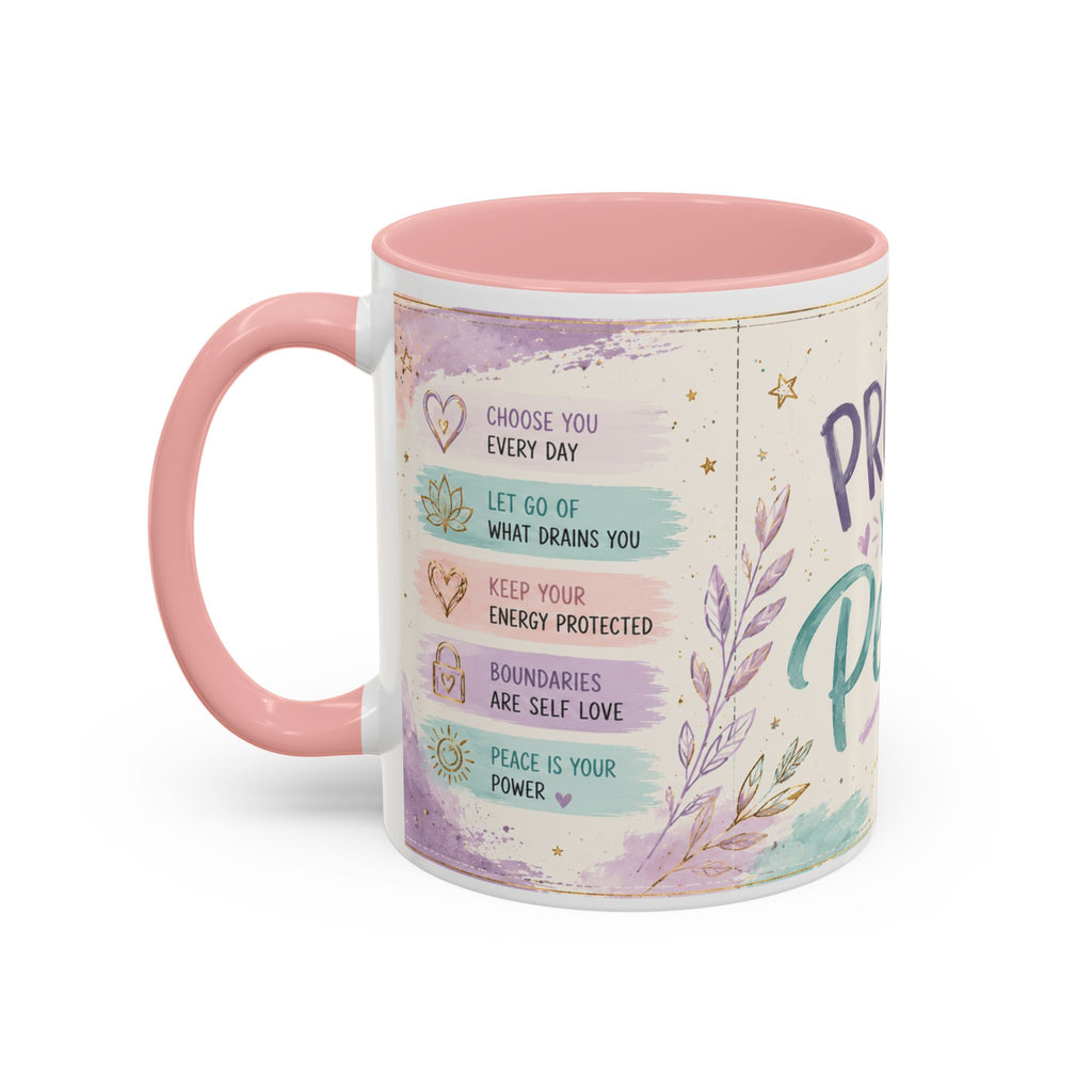 Protect Your Peace Mug ✨ | Pastel Self-Care Coffee Cup | NeuroVibe Shop™