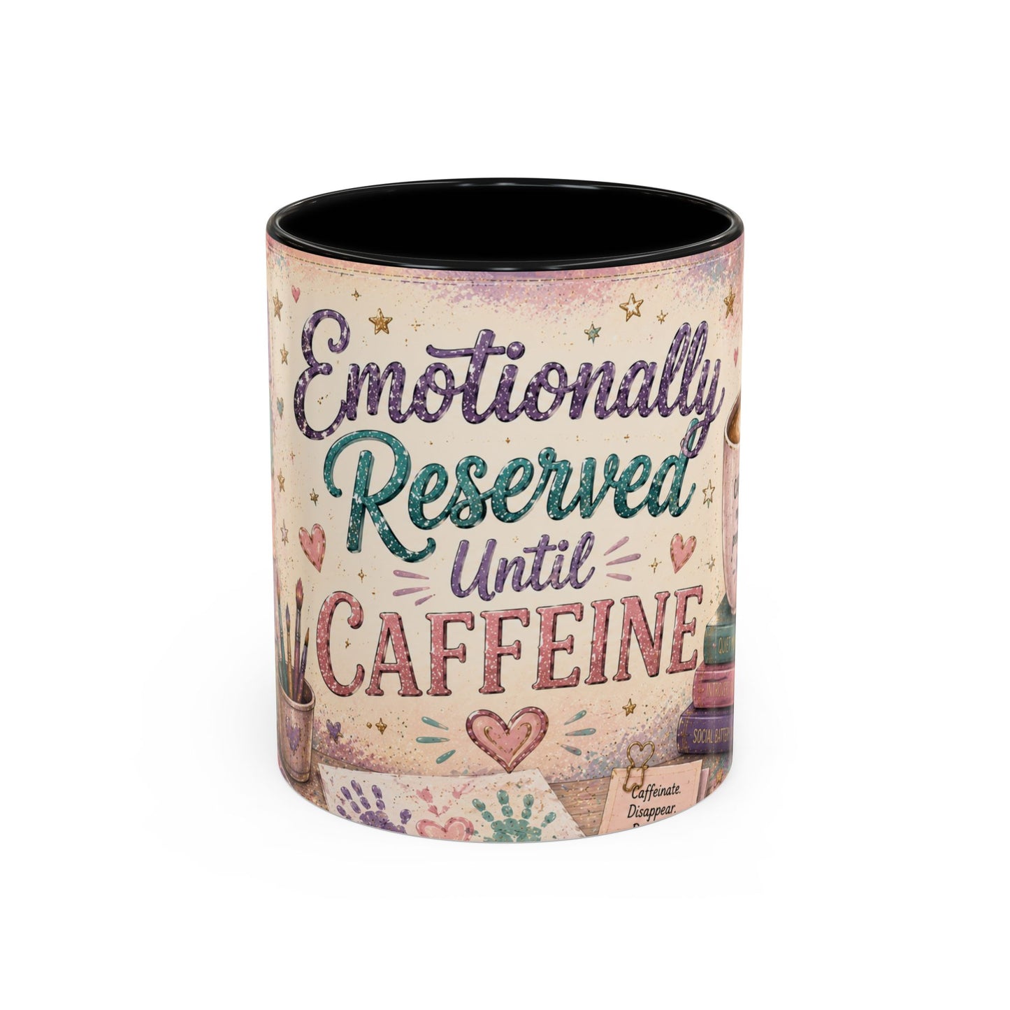 Emotionally Reserved Until Caffeine Mug ✨ | Cozy Introvert Coffee Cup | NeuroVibe Shop™