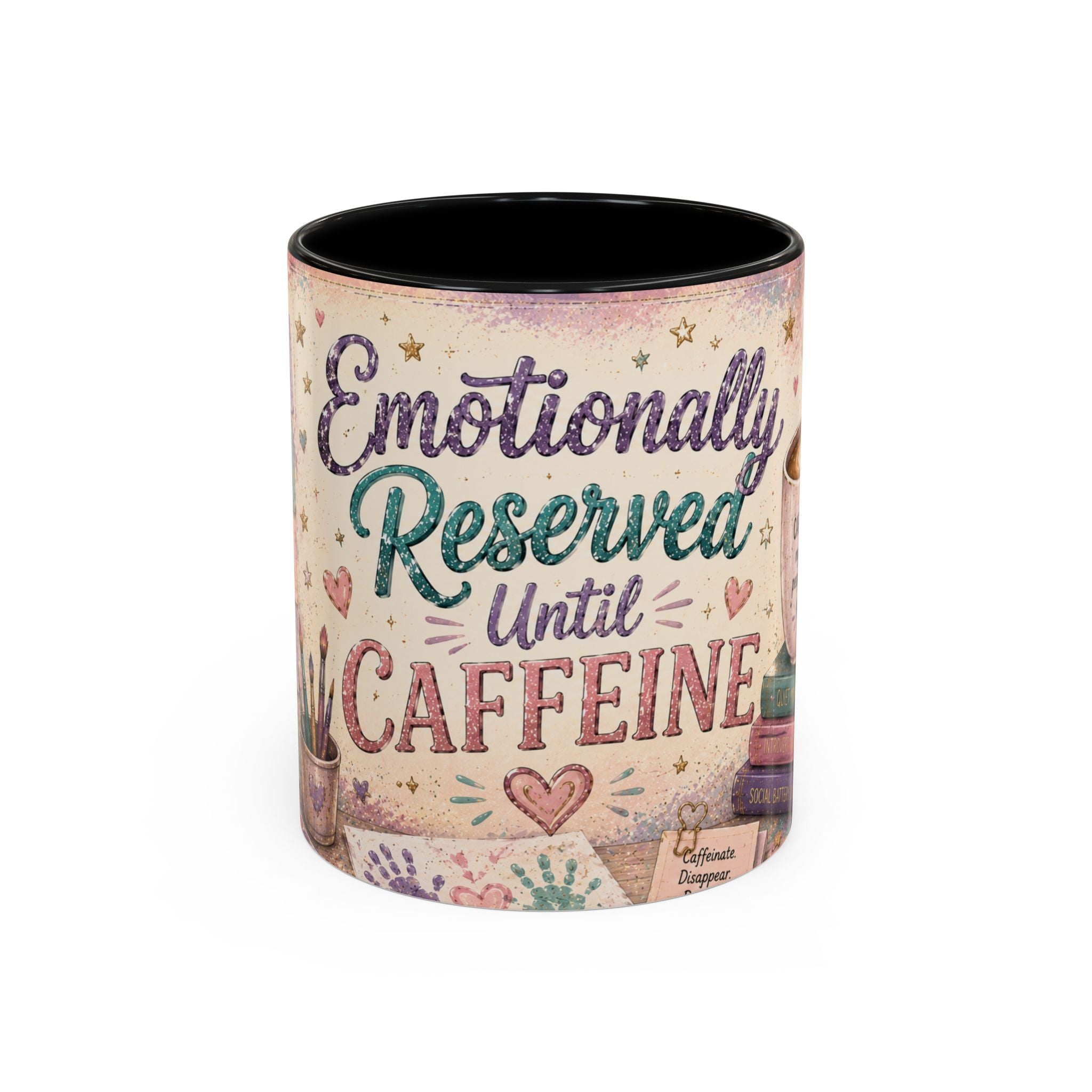 Emotionally Reserved Until Caffeine Mug ✨ | Cozy Introvert Coffee Cup | NeuroVibe Shop™