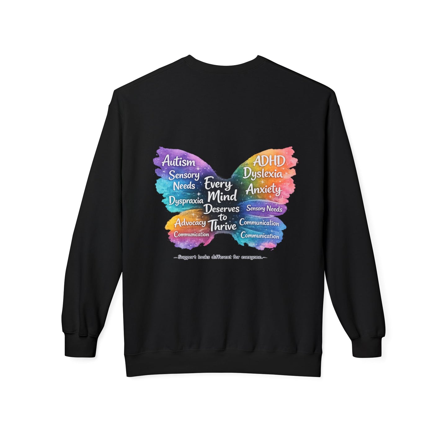 Different Needs Same Worth Crewneck | Special Needs Awareness Sweatshirt | Neurodiversity Acceptance Butterfly Sweatshirt | Inclusion Support Sweatshirt