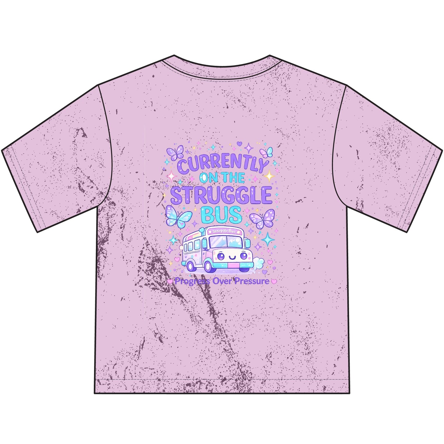 Cuddle Crew Youth T-Shirt | Currently on the Struggle Bus Back Print | NeuroVibe Shop™ Kids Mental Health Tee
