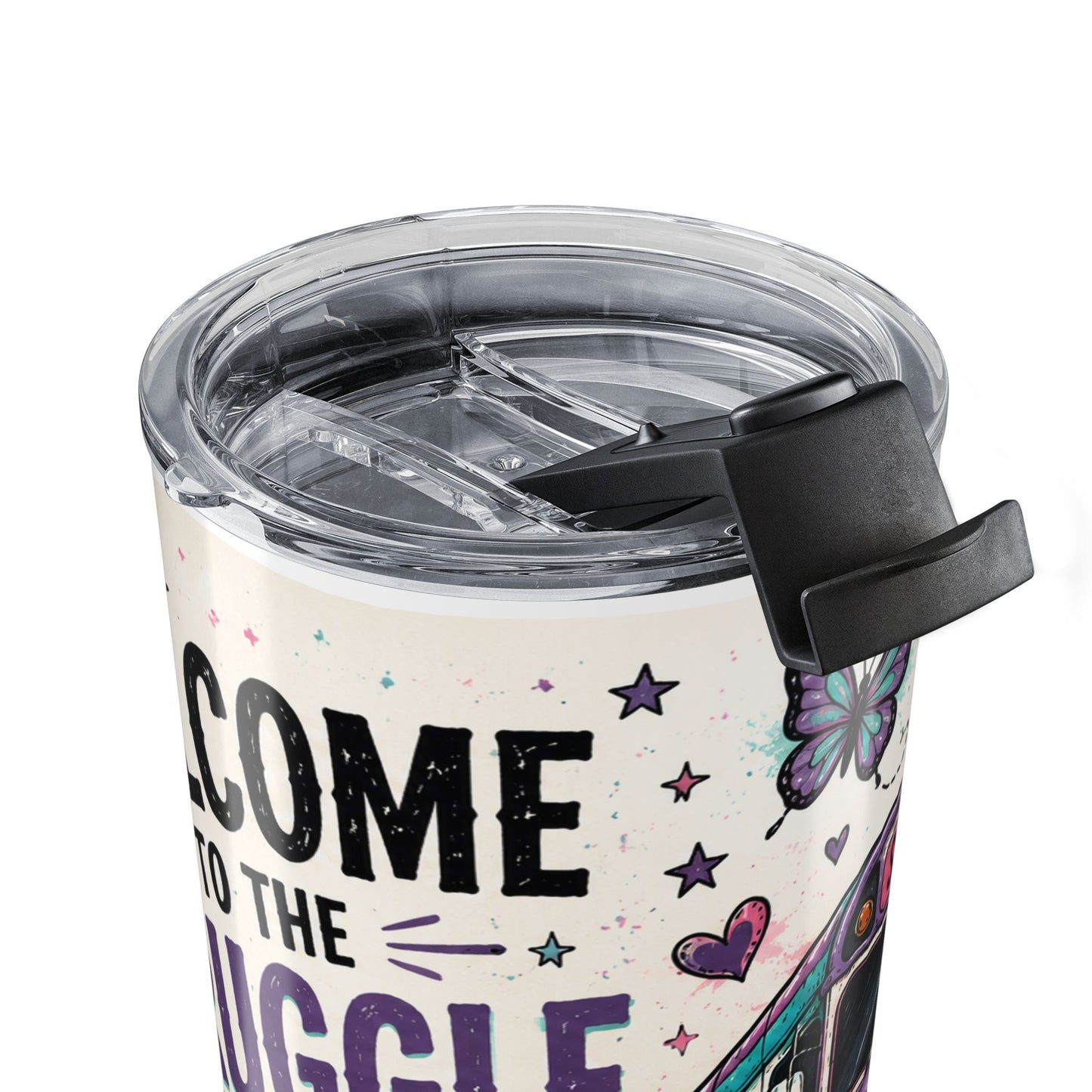 Struggle Bus 20oz Skinny Tumbler | Neurodivergent Mom Gift | Caffeine Copilot Travel Cup | NeuroVibe Collection
