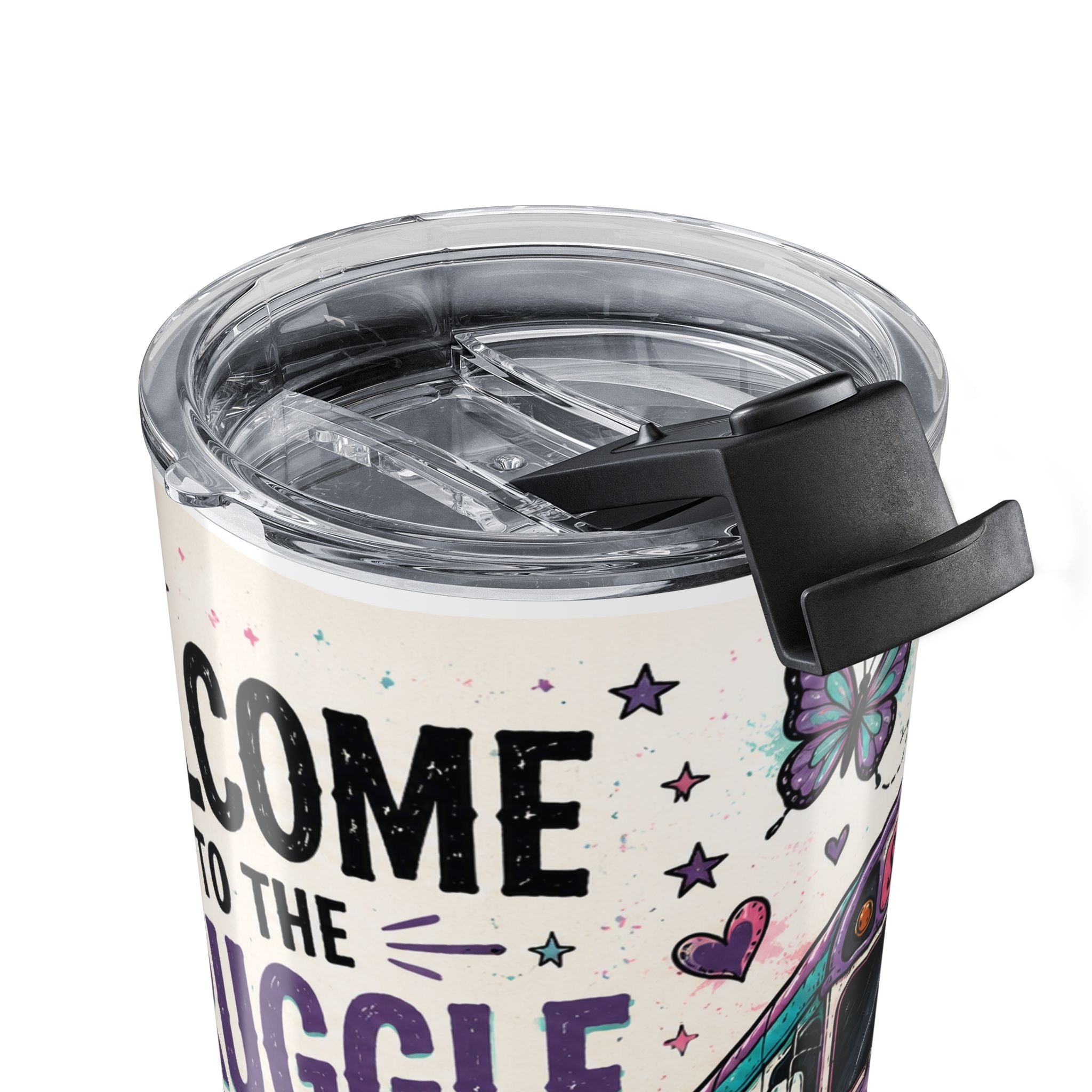 Struggle Bus 20oz Skinny Tumbler | Neurodivergent Mom Gift | Caffeine Copilot Travel Cup | NeuroVibe Collection