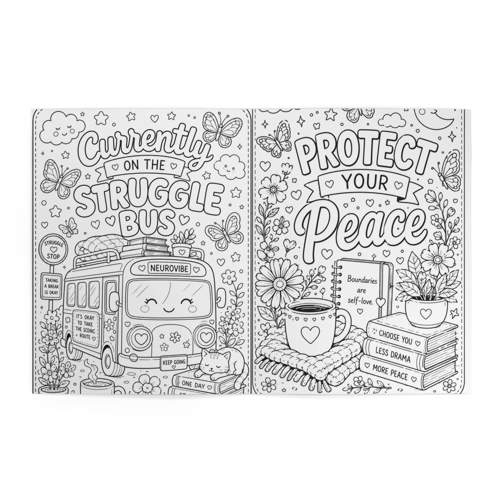 NeuroVibe Coloring Book — Cozy Mindfulness Coloring for Relaxation & Calm | NeuroVibe Shop™