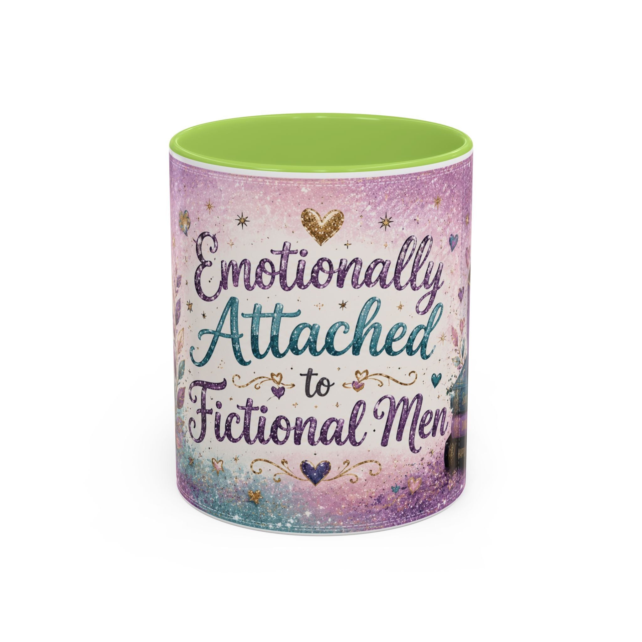 Emotionally Attached to Fictional Men Mug 💜 | Romance Reader Coffee Cup | NeuroVibe Shop™