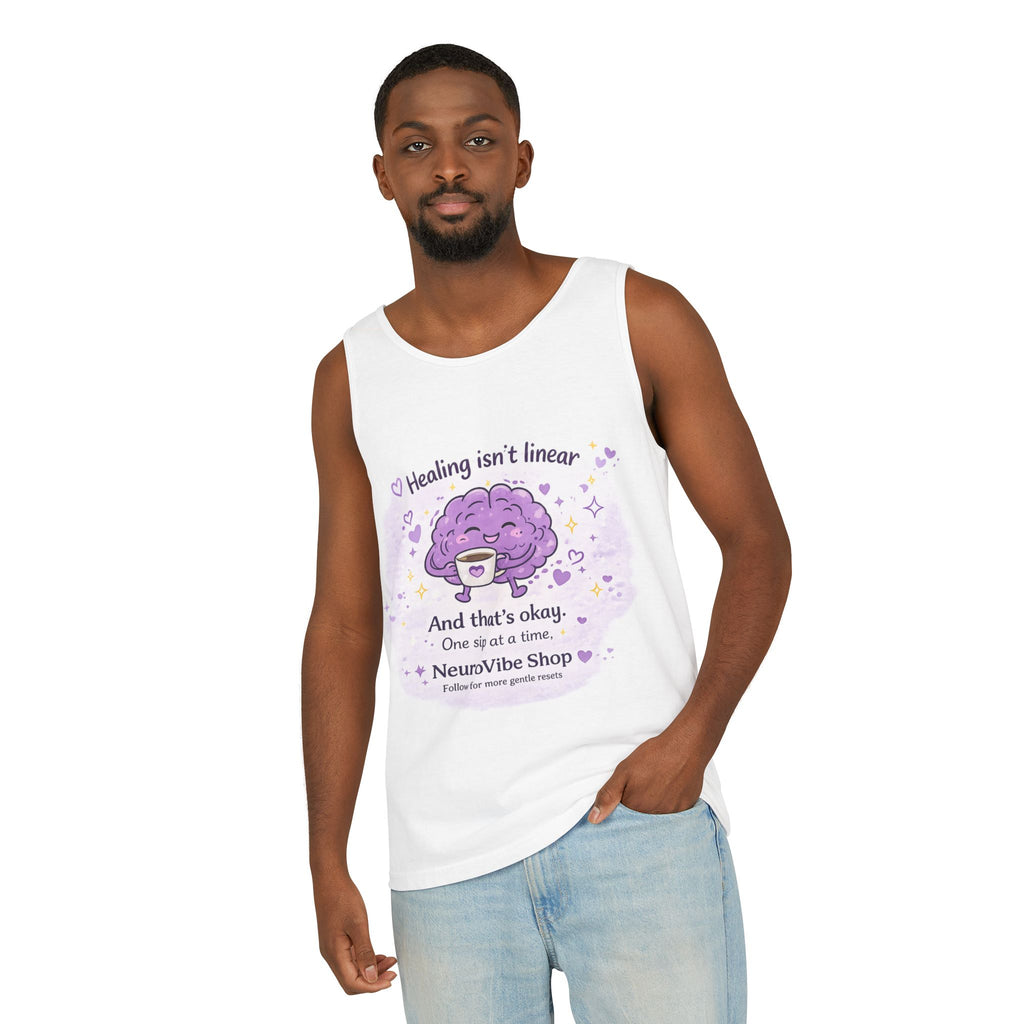 Healing Isn’t Linear Tank Top | Mental Health Awareness Shirt | NeuroVibe Shop™