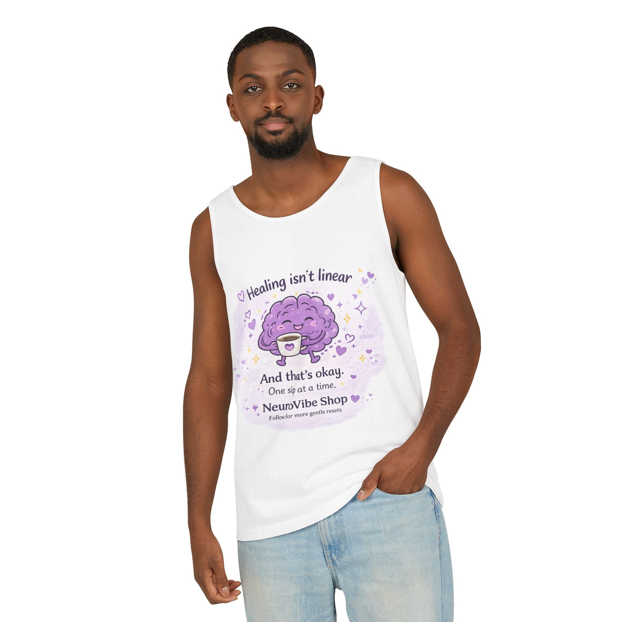 Healing Isn’t Linear Tank Top | Mental Health Awareness Shirt | NeuroVibe Shop™
