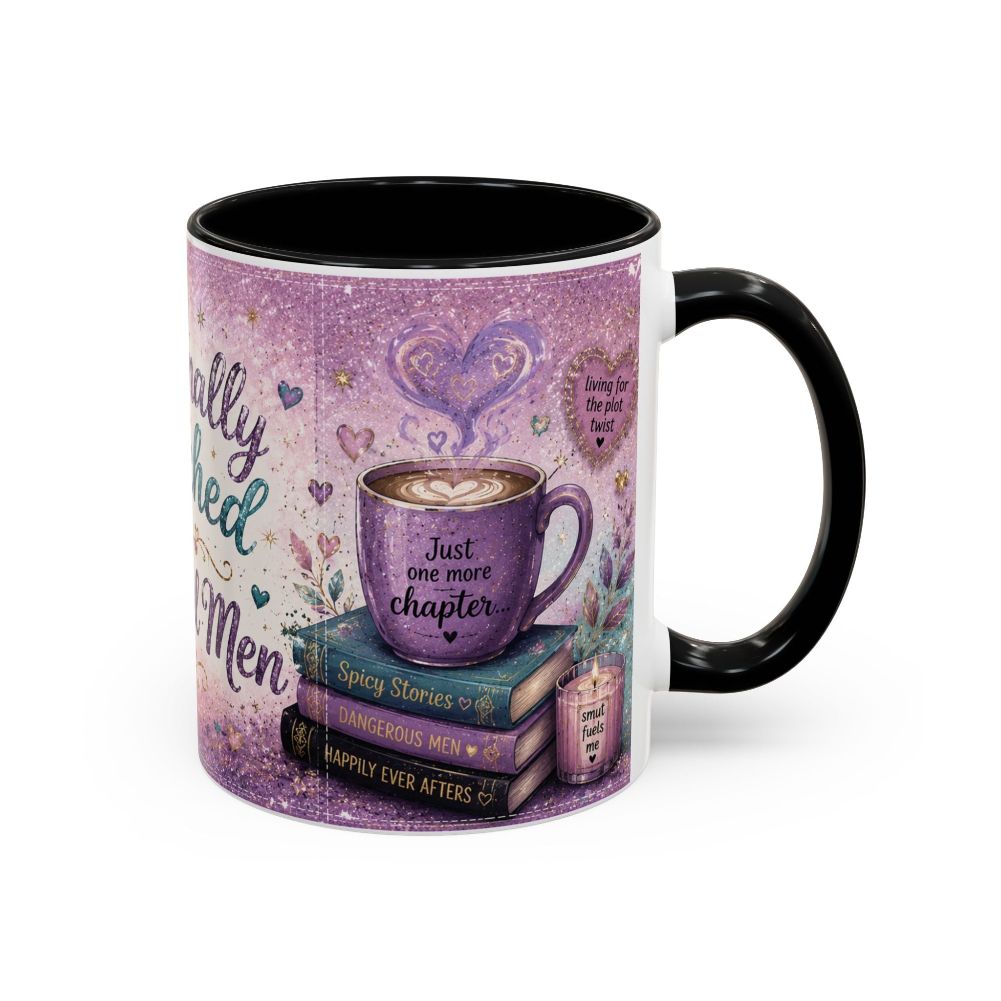 Emotionally Attached to Fictional Men Mug 💜 | Romance Reader Coffee Cup | NeuroVibe Shop™