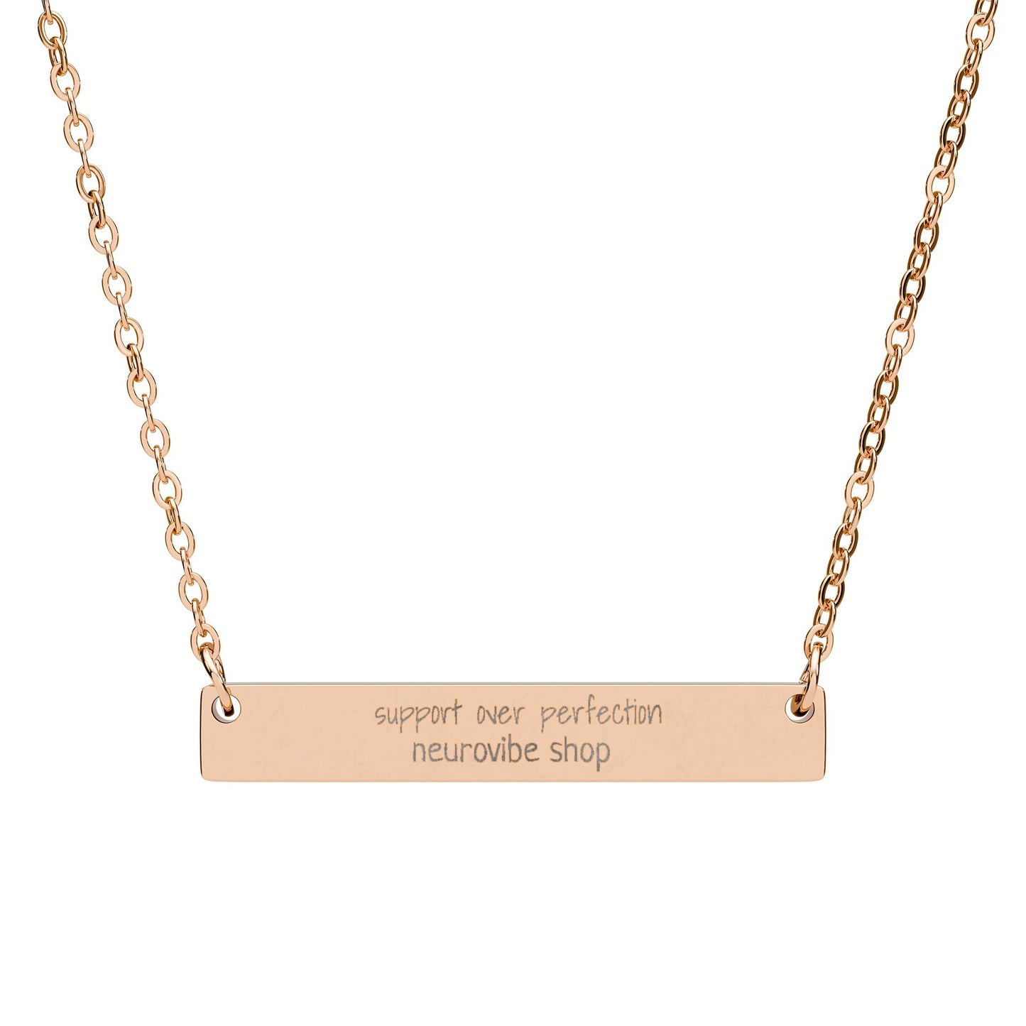 NeuroVibe Support Over Perfection Necklace Charm | Butterfly Mental Health Jewelry | Neurodiversity Gift | Inspirational Engraved Pendant
