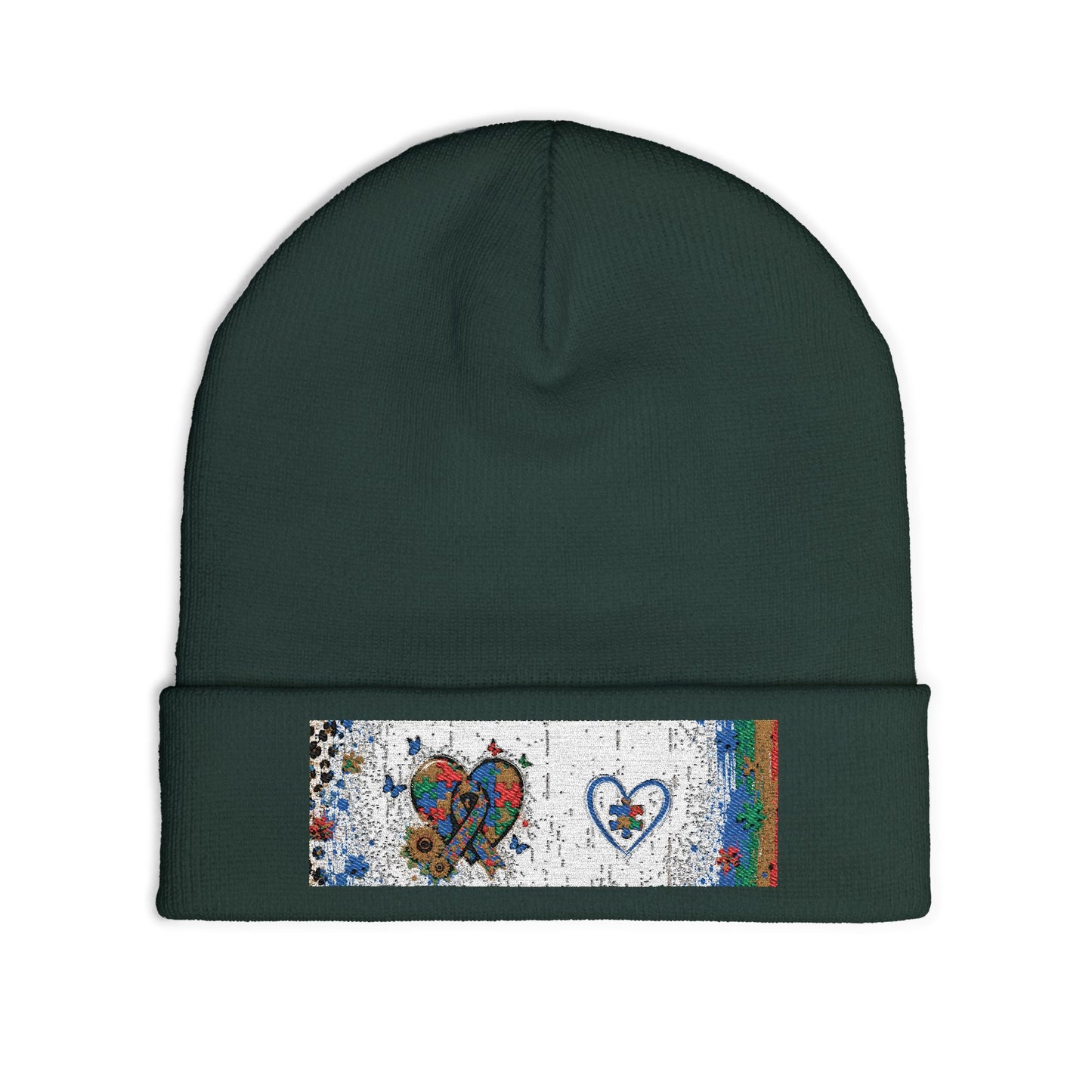 Rainbow Heart Beanie 💛 | Autism Awareness Knit Hat | NeuroVibe Shop™
