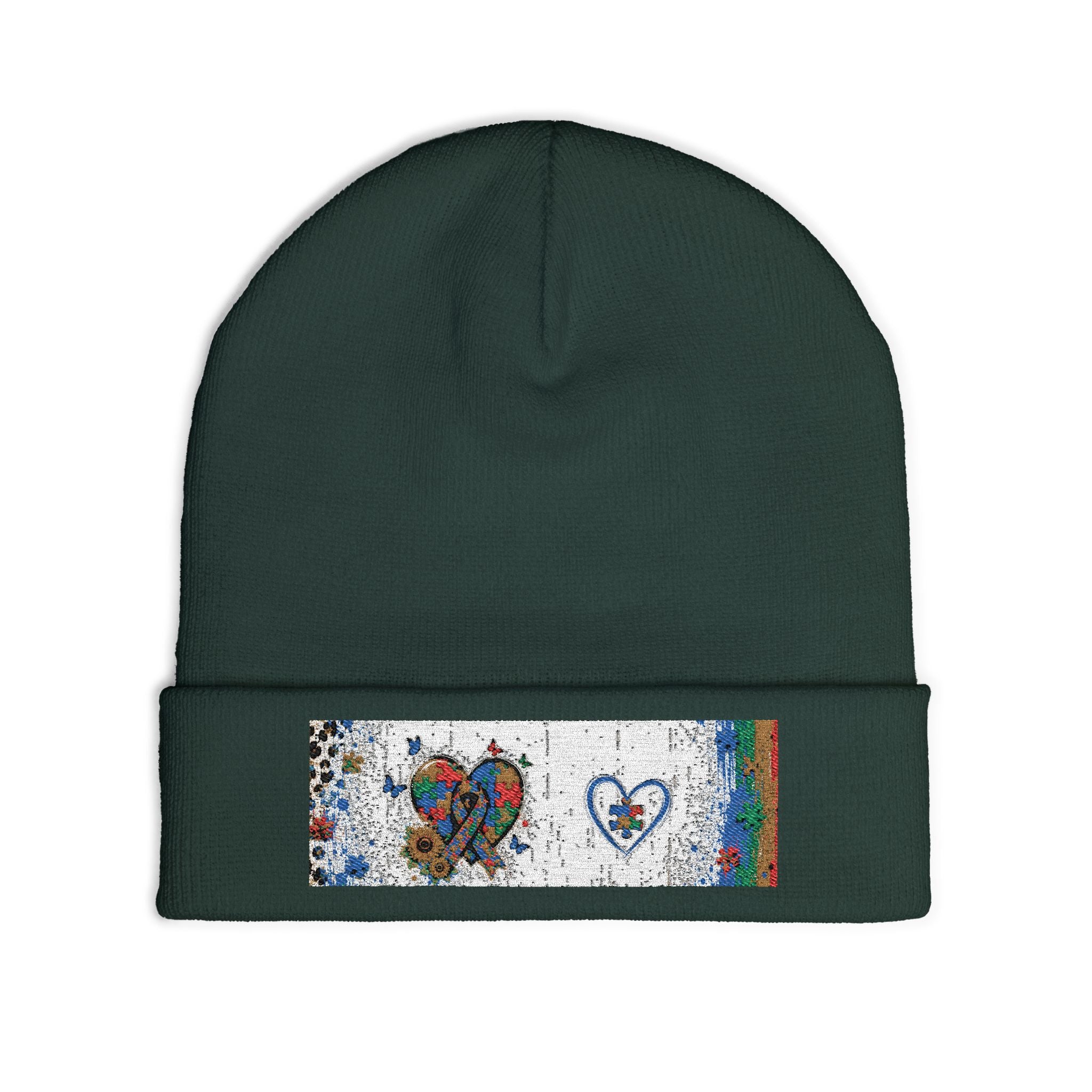 Rainbow Heart Beanie 💛 | Autism Awareness Knit Hat | NeuroVibe Shop™
