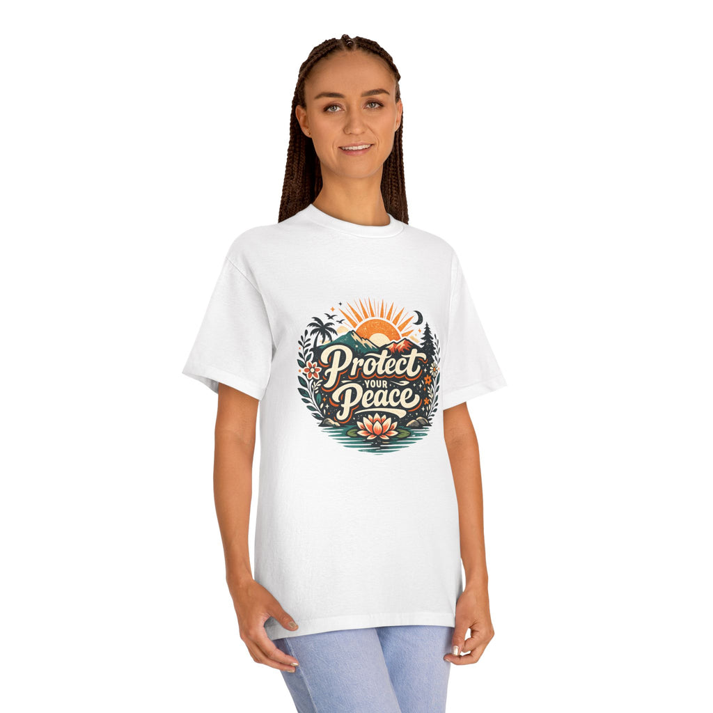 Protect Your Peace Tee 🌸 | Lotus Relaxation Graphic Tee | NeuroVibe Shop™