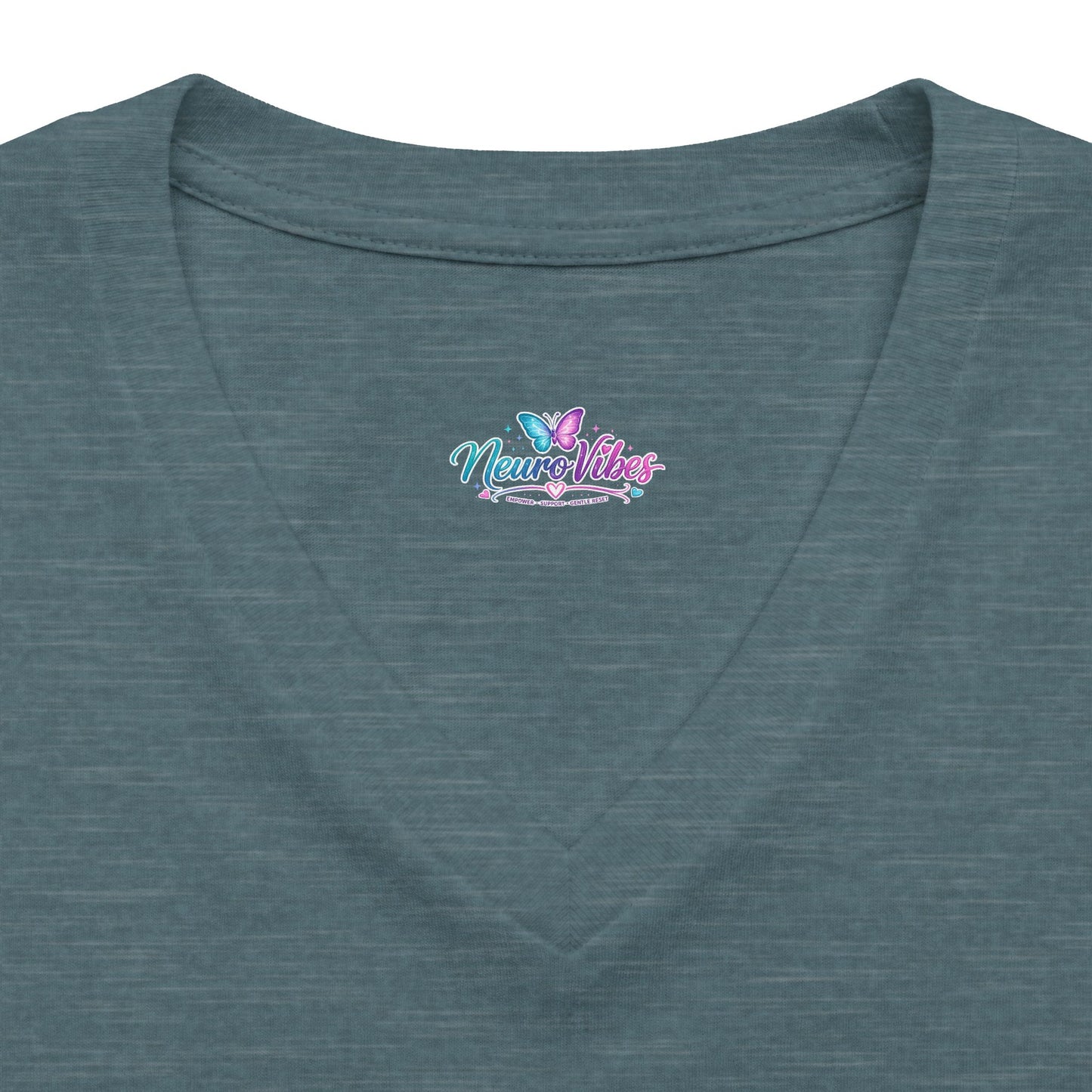 V‑Neck Tee — NeuroVibes Positive Affirmation T-Shirt | Choose Grace Over Perfection 💜🦋