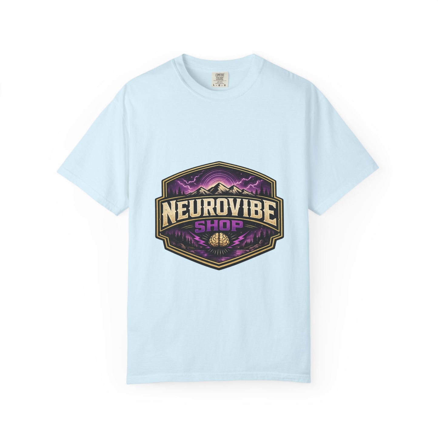 NeuroVibe Shop Ignite Your Mind T-Shirt | Purple Lightning Brain Graphic Tee | Neurodiversity Awareness Shirt | ADHD Autism Mental Health Support Apparel