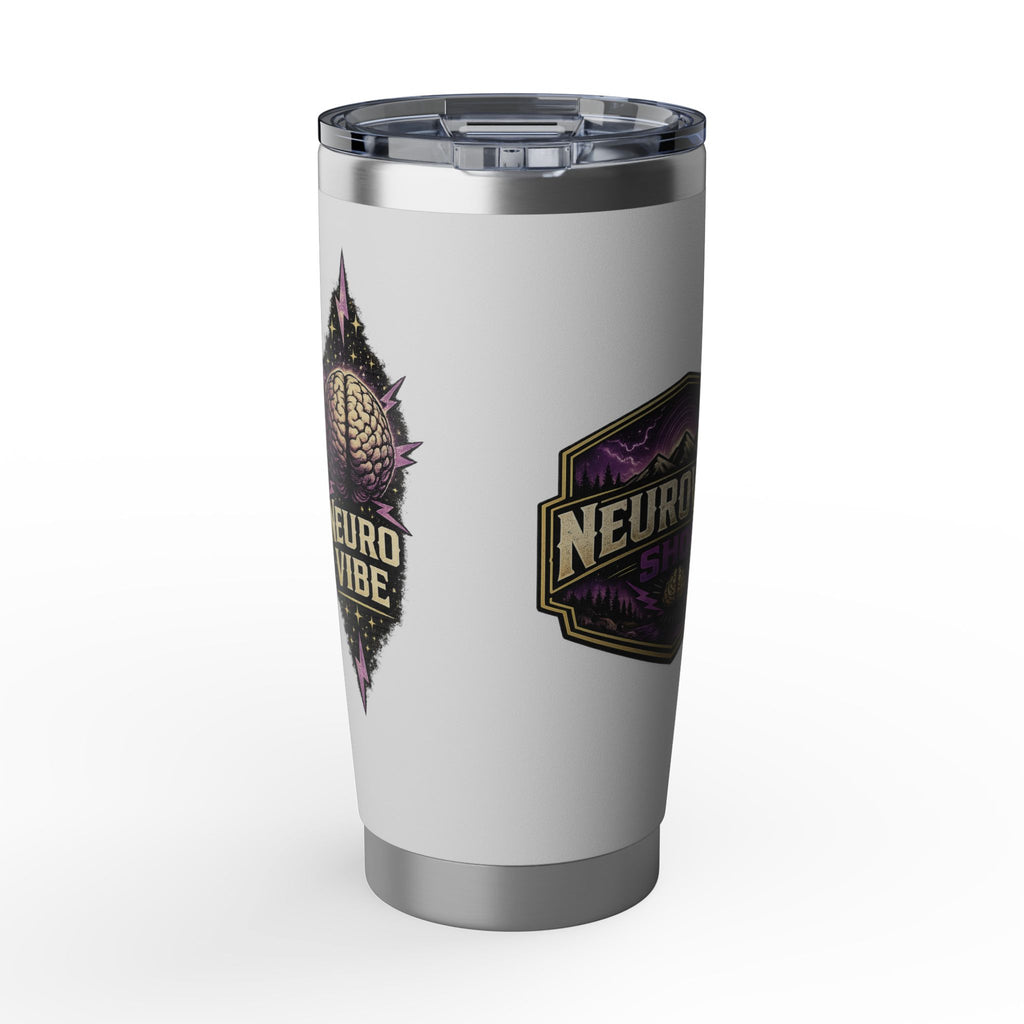 NeuroVibe Shop Ignite Your Mind 20oz Tumbler | Purple Lightning Brain Design | ADHD Autism Awareness Travel Mug | Neurodiversity Mental Health Gift