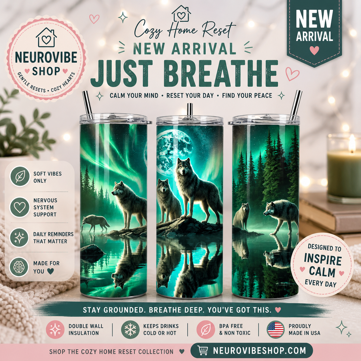 Just Breathe 20oz Tumbler
