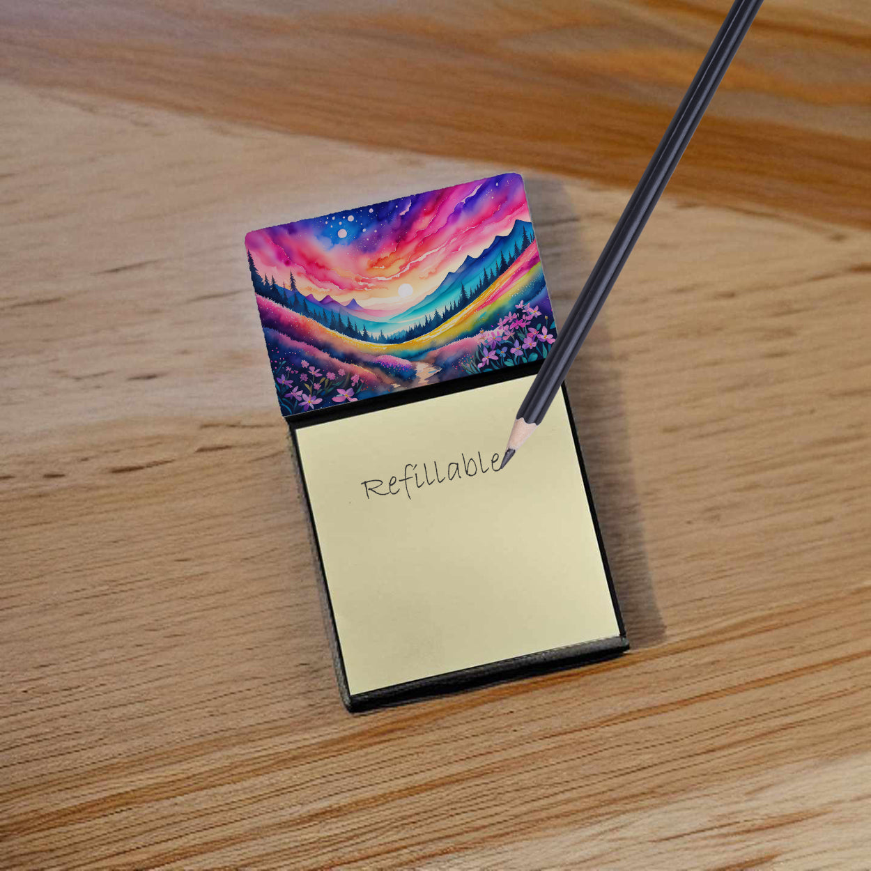 Beautiful watercolor sticky note holder
