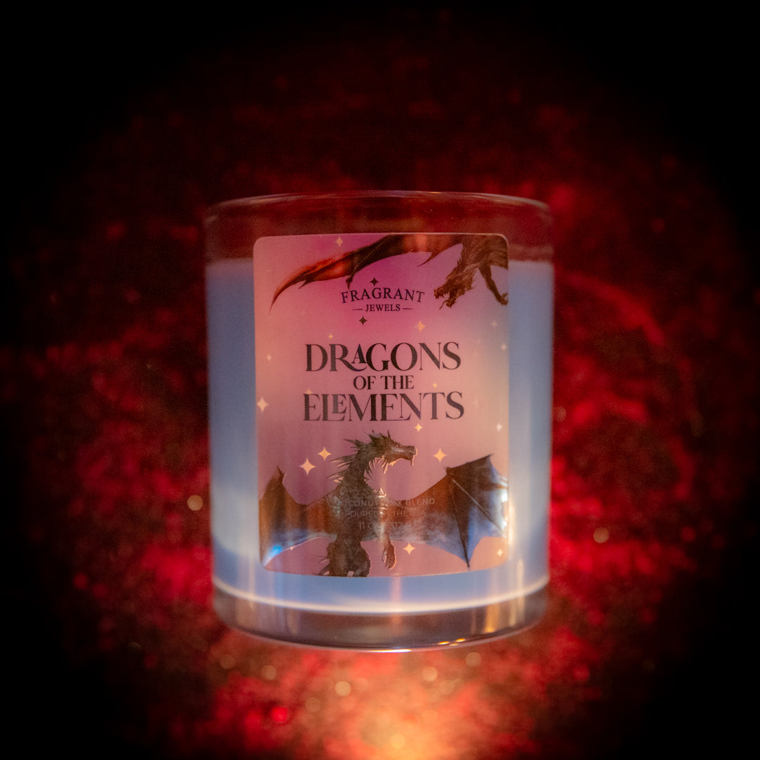 Dragonfire Dreams Candle 🕯️ |Fire Dragon - Jewel Candle (Ringless) (Glass)