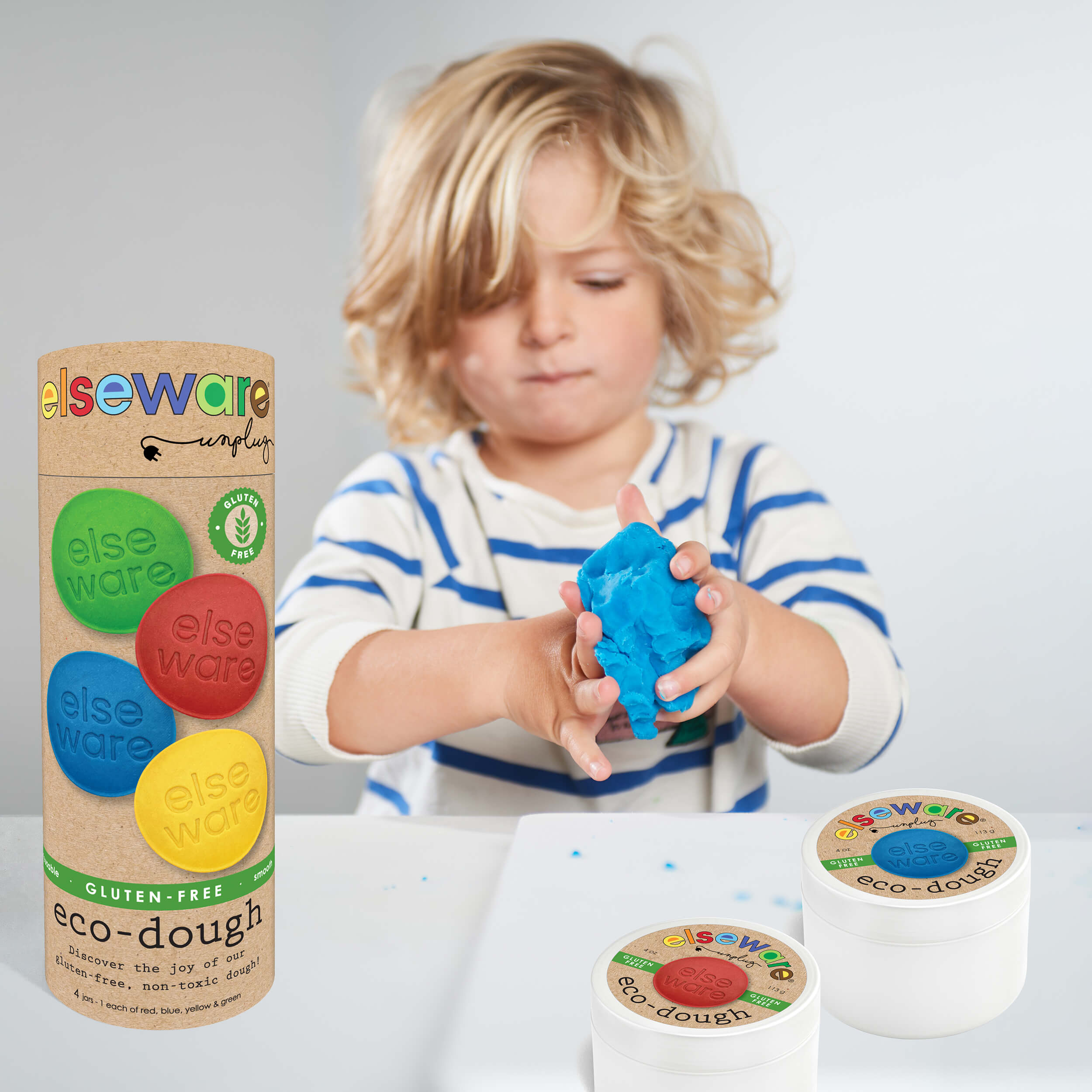 🍎Eco-Dough 4pk GLUTEN FREE – Natural, Non-Toxic Sensory Toy