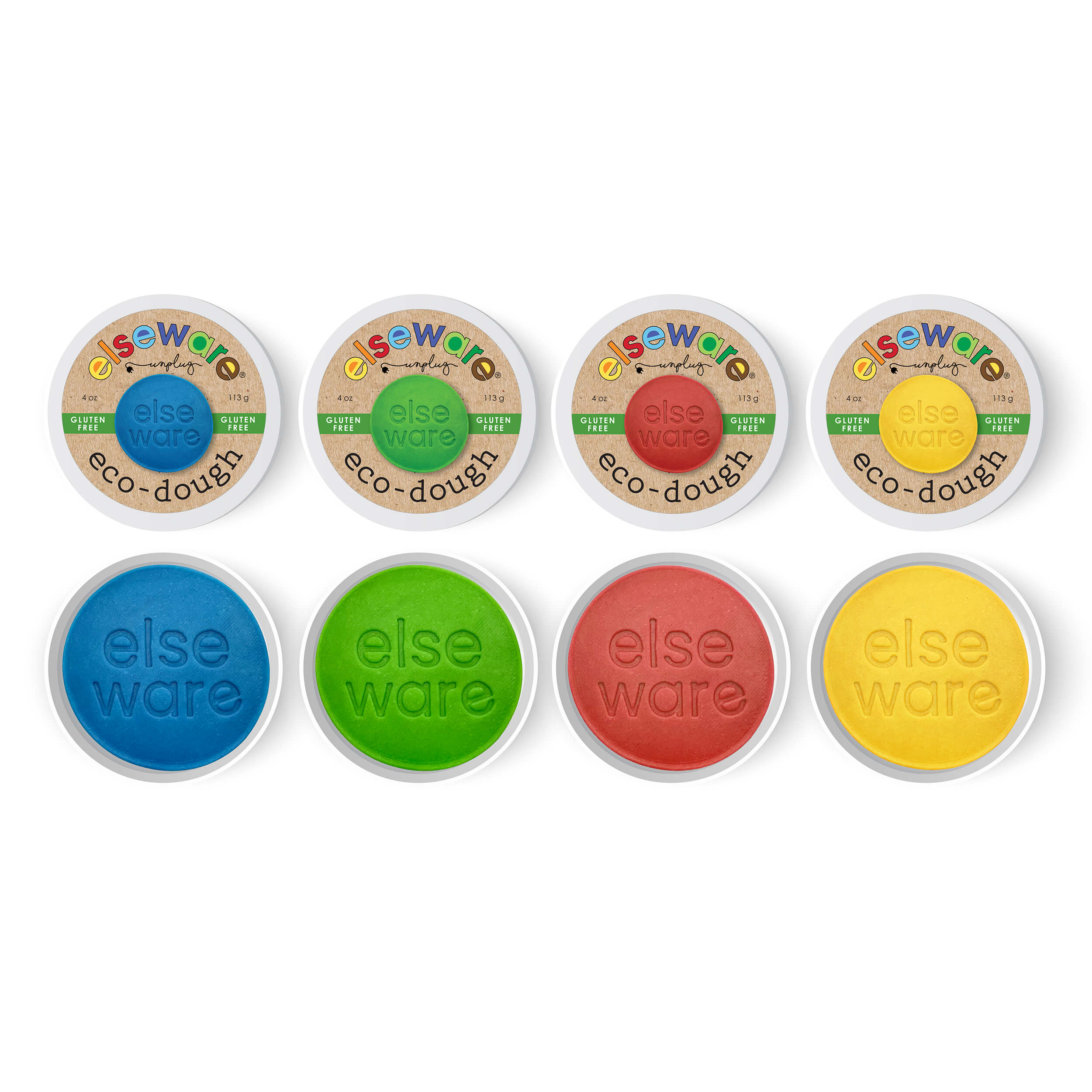 🍎Eco-Dough 4pk GLUTEN FREE – Natural, Non-Toxic Sensory Toy
