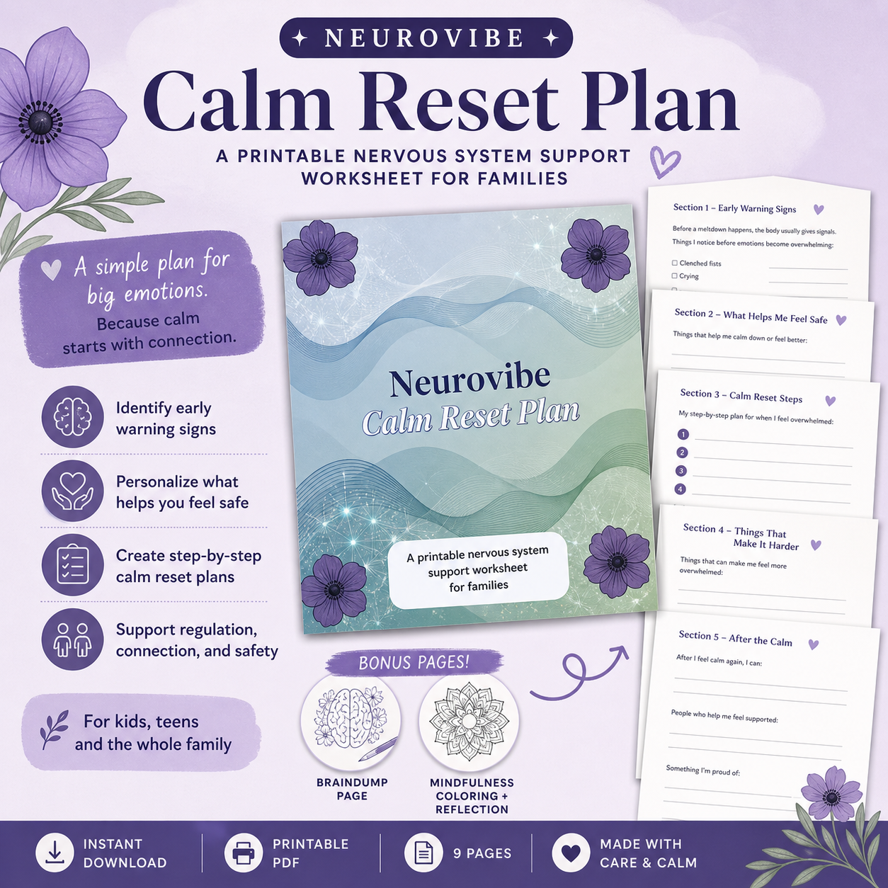 NeuroVibe Reset Kit ✨ | 4 Guide Bundle for Overwhelm & Emotional Reset