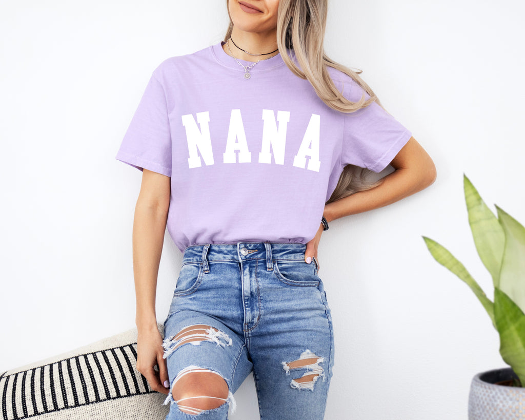 Nana Grandma Comfort Colors Garment Dyed T Shirt (Condensed font)