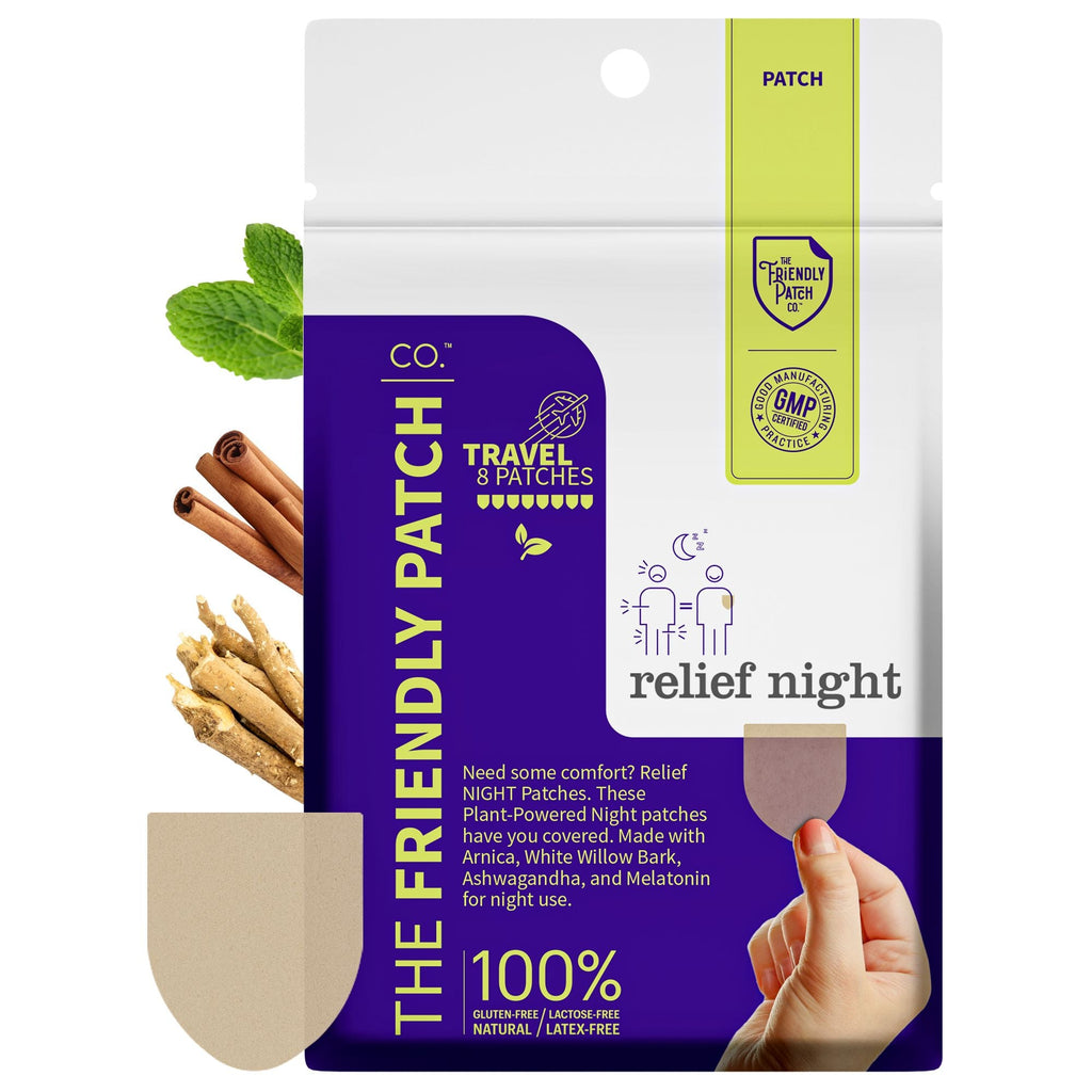 🌱Relief Night Patch - 8 pack Arnica, White Willow Bark, Melatonin for Soreness for sleep