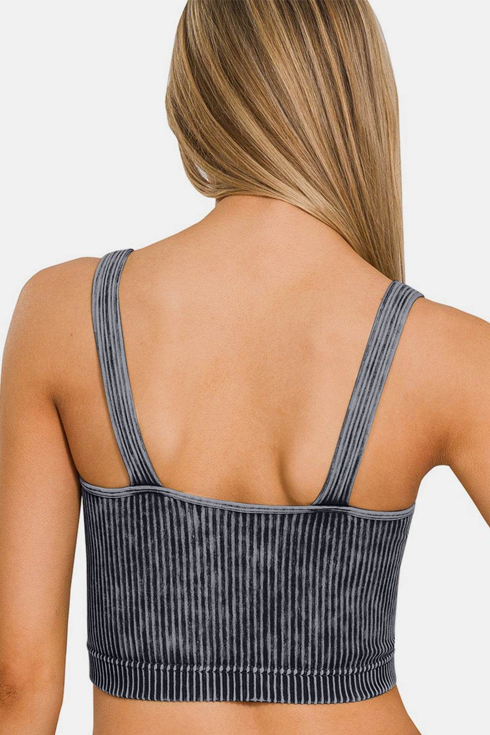 ✨Washed V-Neck Crop| Midnight