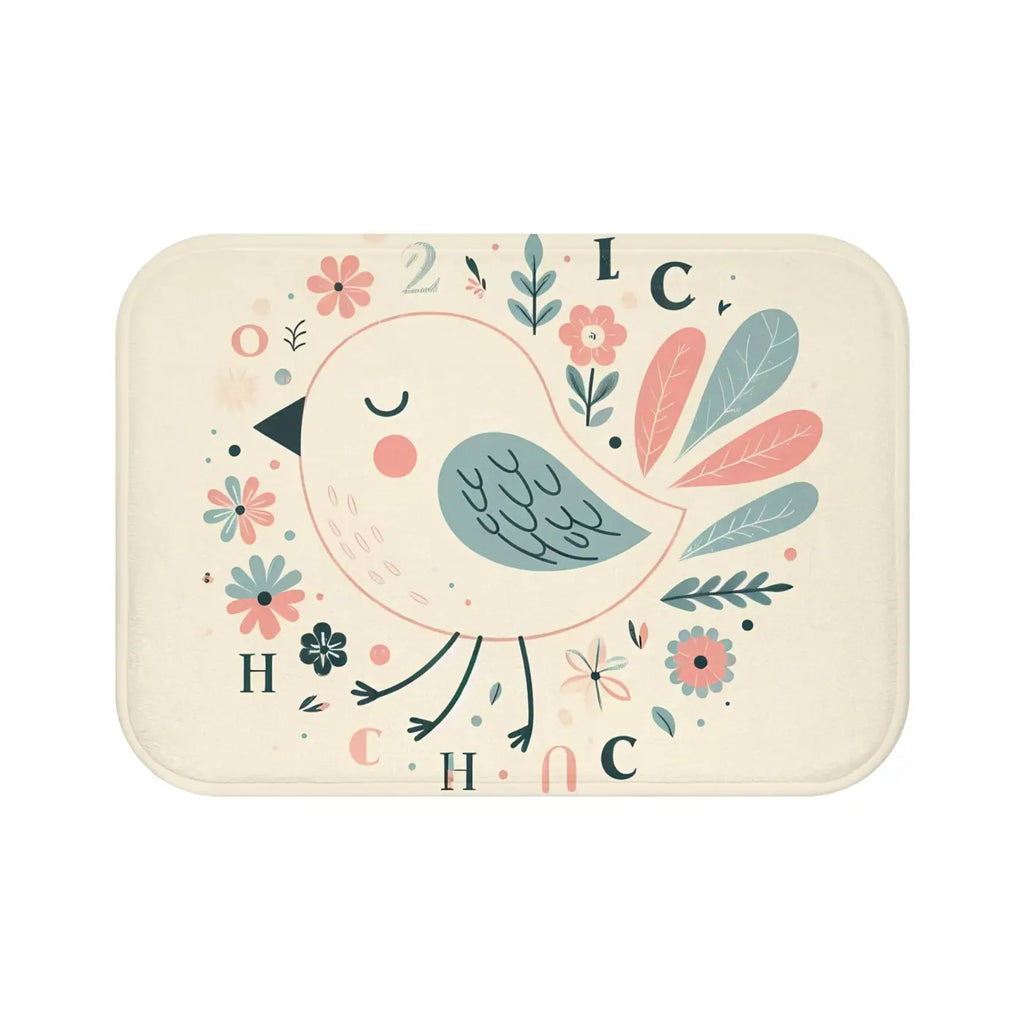 Pastel Flowers Microfiber Bath Mat - Memory Foam - Dipaliz