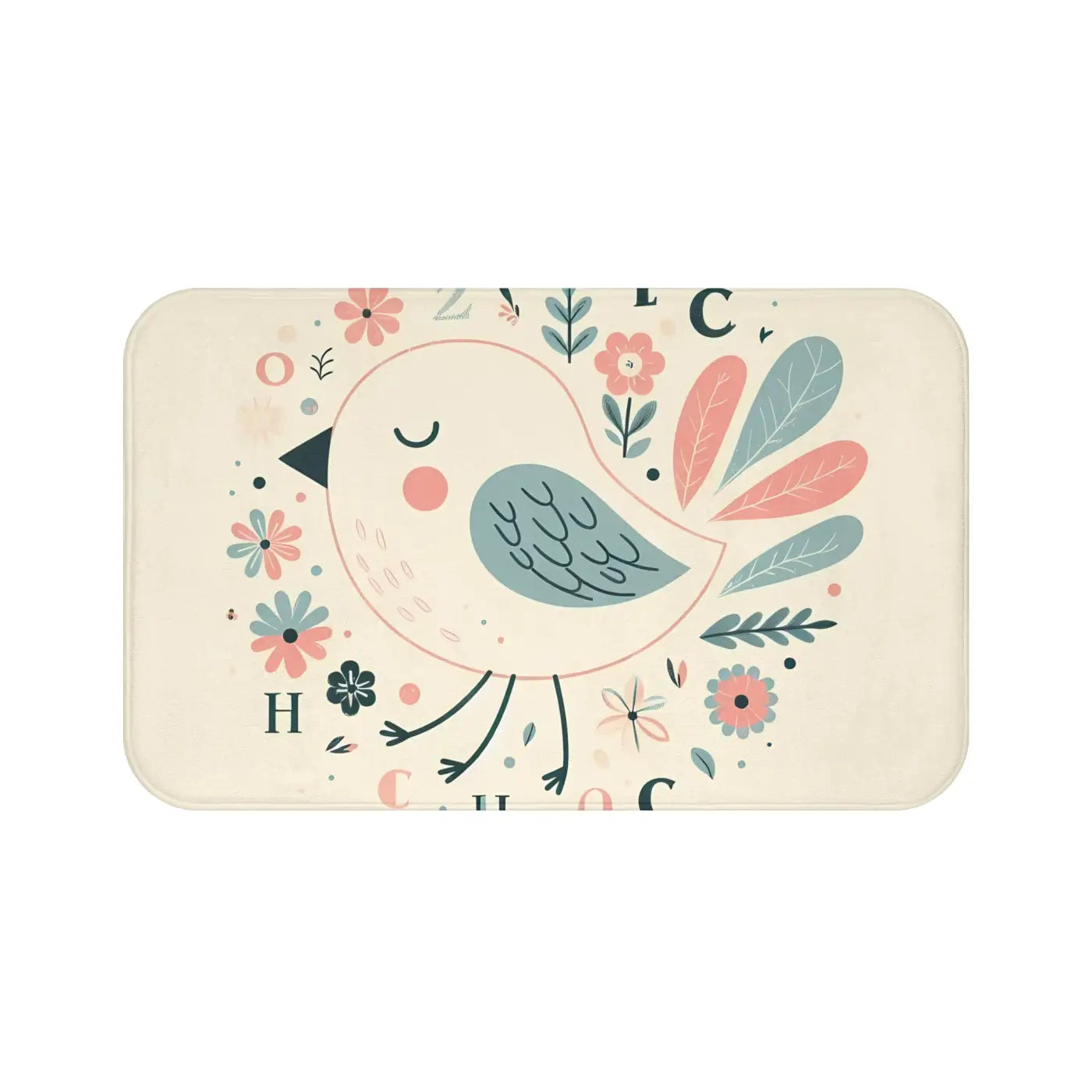Pastel Flowers Microfiber Bath Mat - Memory Foam - Dipaliz