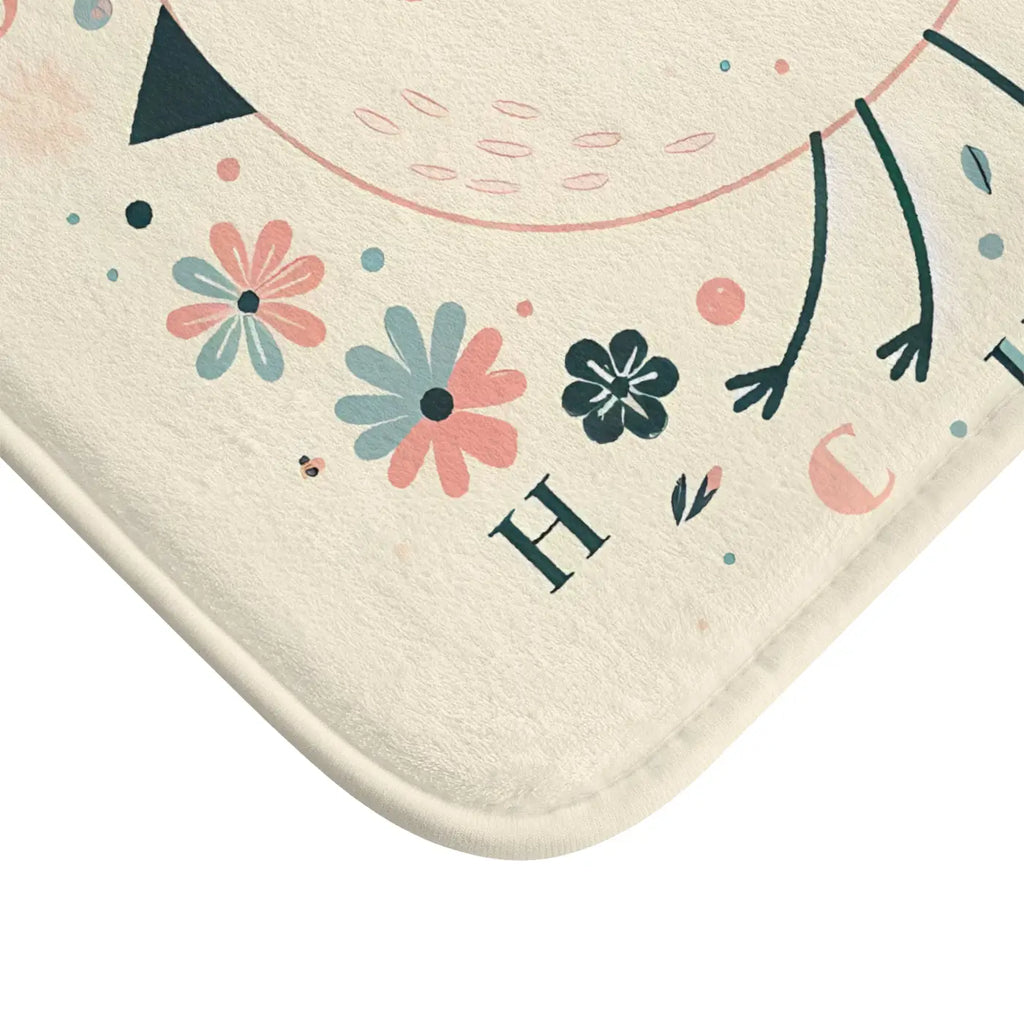 Pastel Flowers Microfiber Bath Mat - Memory Foam - Dipaliz