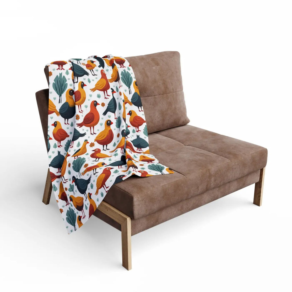 Little Joys 🐦 | Colorful Birds Cozy Fleece Blanket