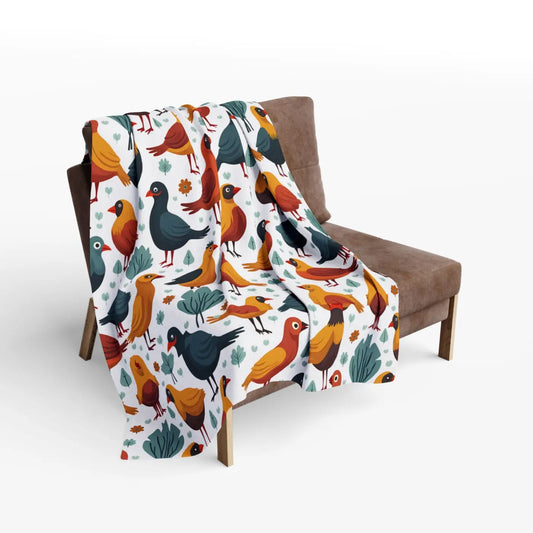 Little Joys 🐦 | Colorful Birds Cozy Fleece Blanket