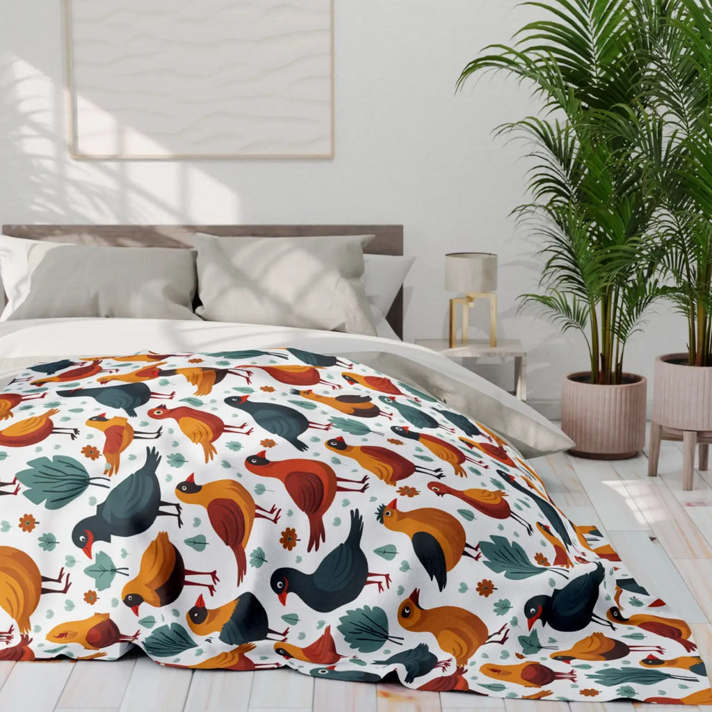 Little Joys 🐦 | Colorful Birds Cozy Fleece Blanket