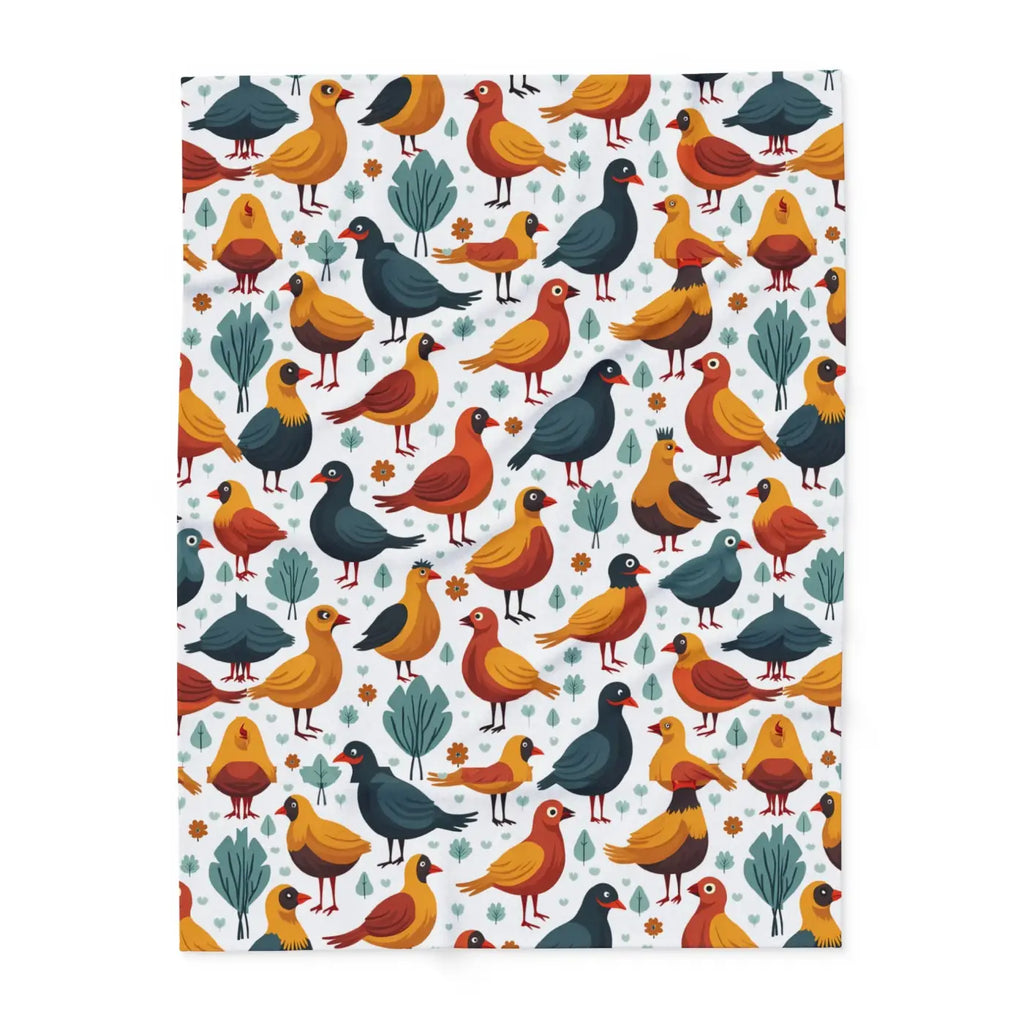Little Joys 🐦 | Colorful Birds Cozy Fleece Blanket