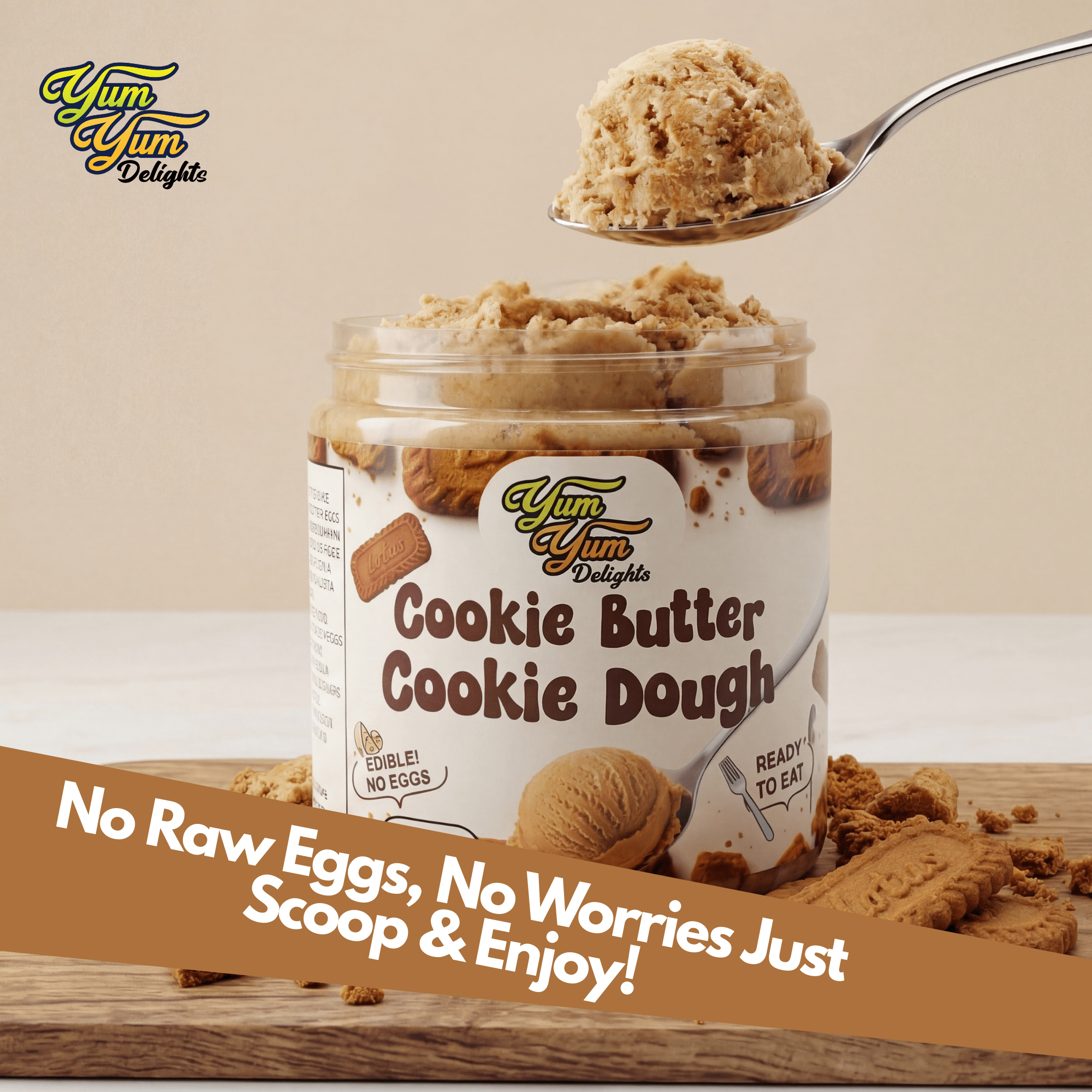 Emotional Support Cookie Dough- Egg-Free - With Biscoff Crumbles